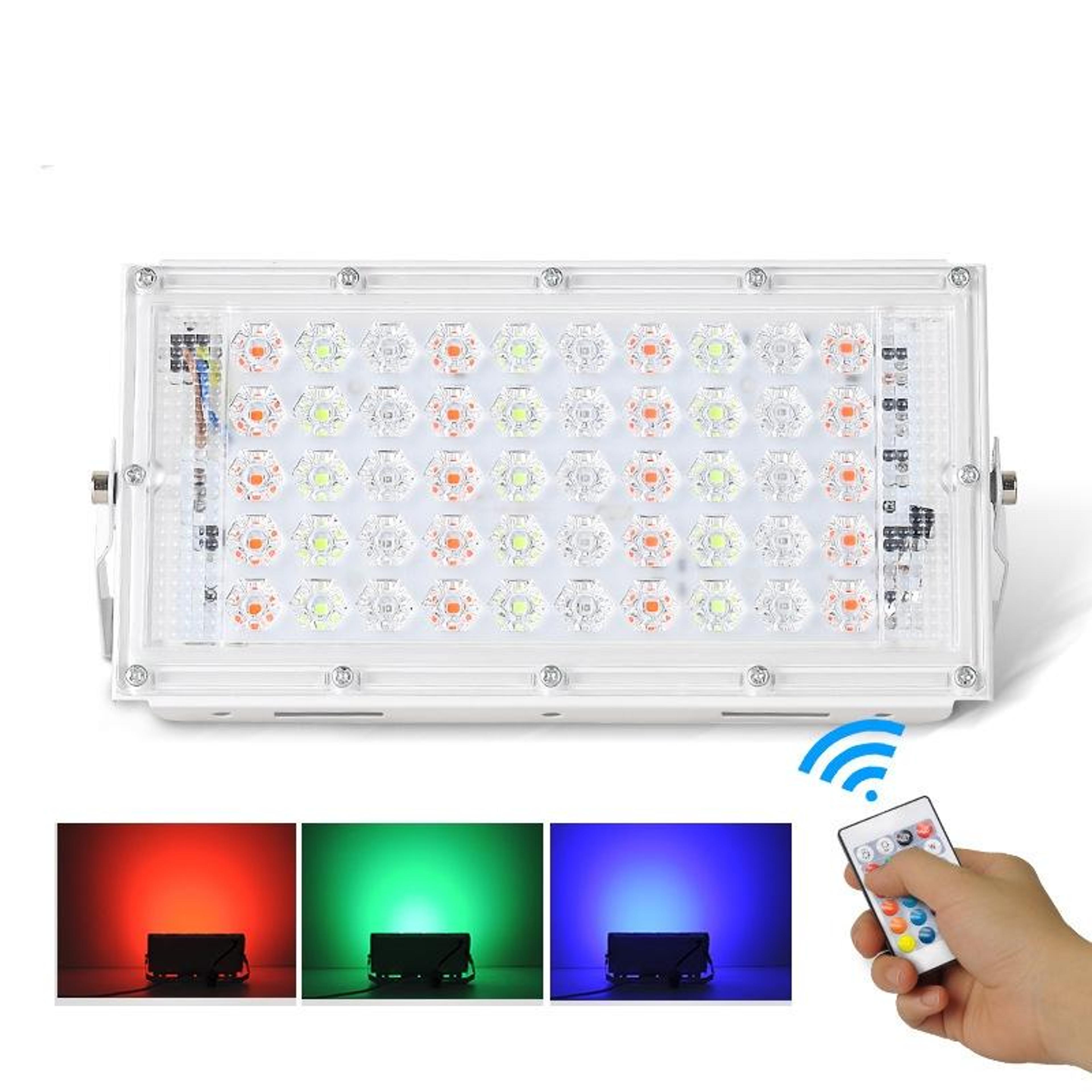 50w rgb led flood light ip66 waterproof outdoor spotlight with remote control