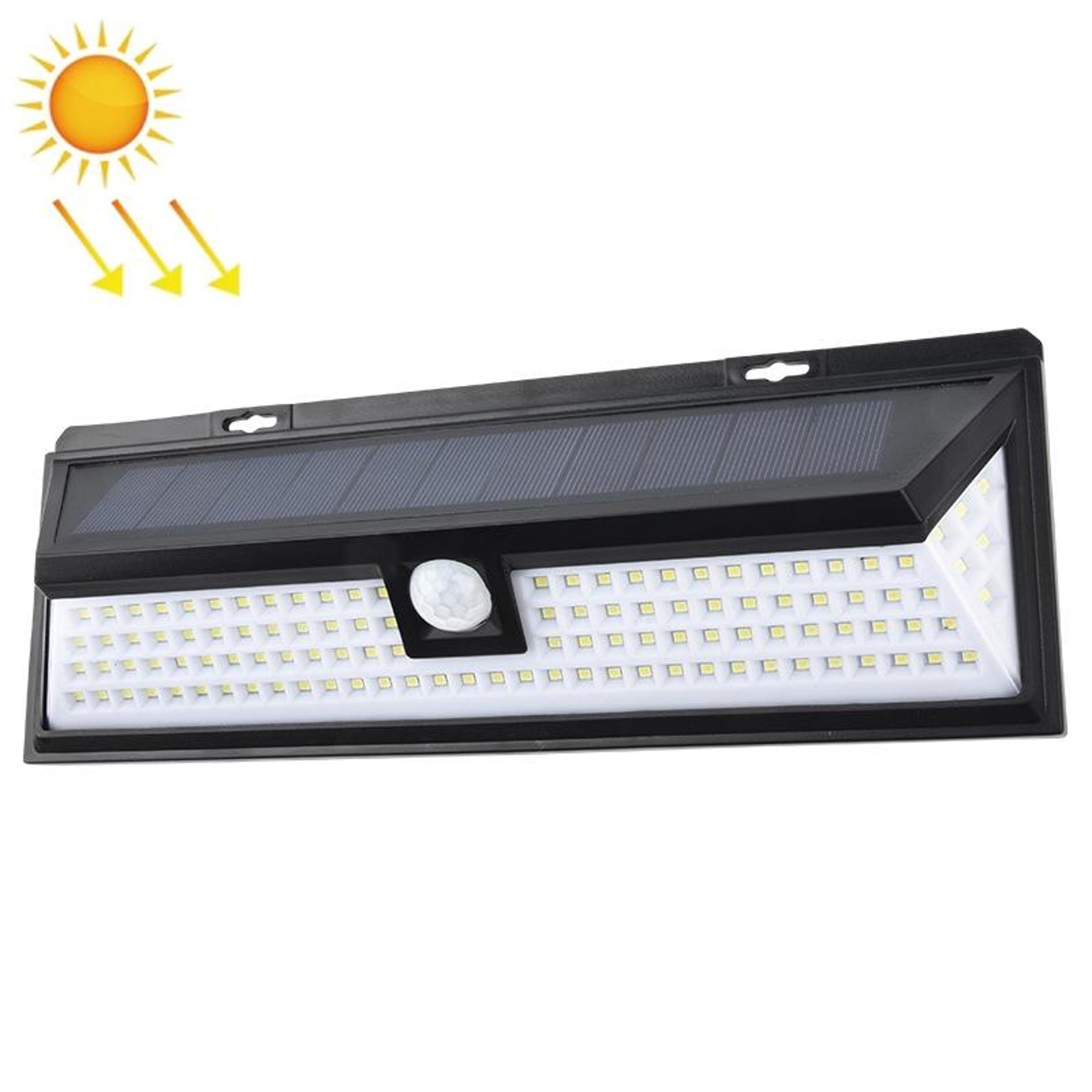 118 led solar motion sensor wall light outdoor waterproof security lamp
