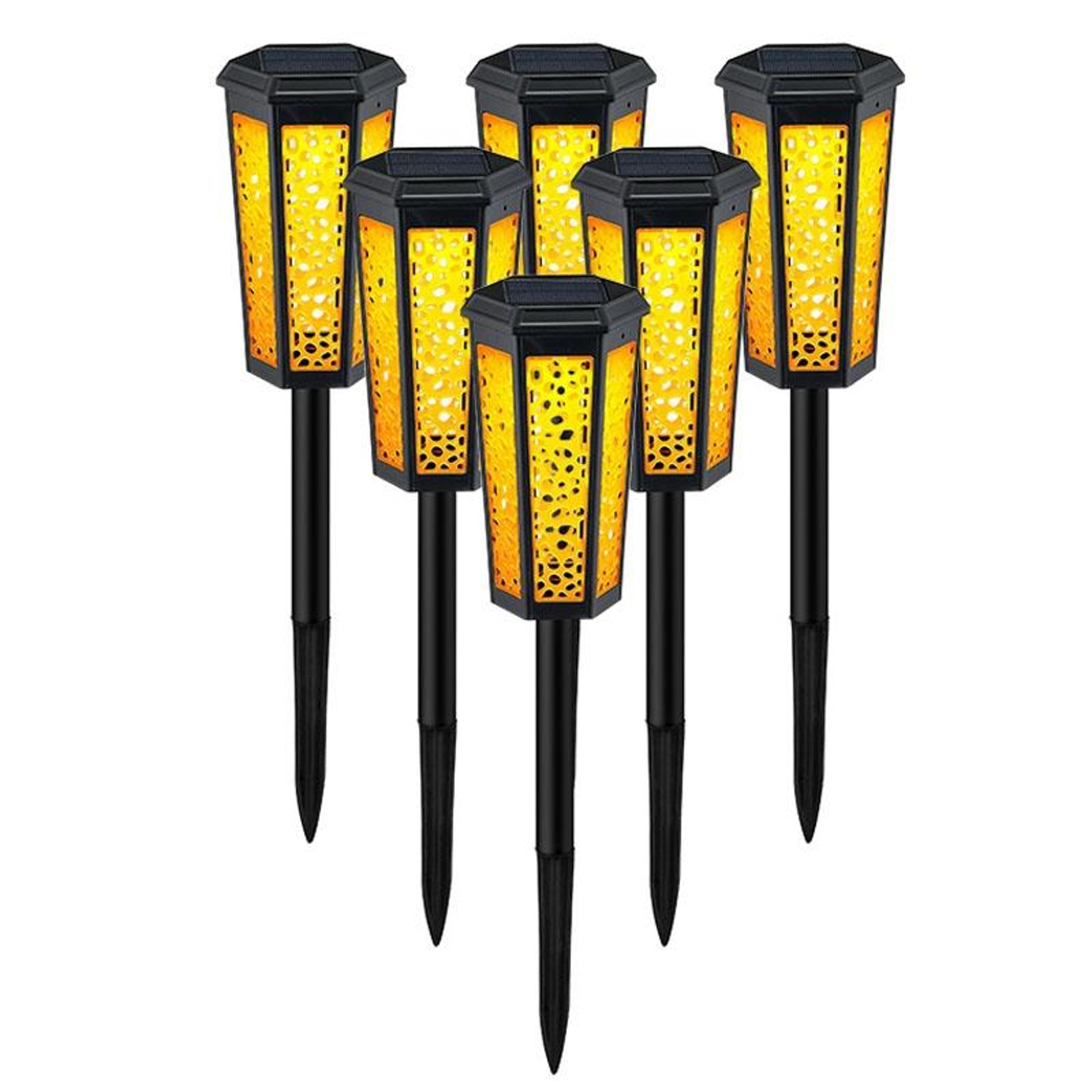 solarglow hexagonal led garden path light waterproof outdoor lawn lamp