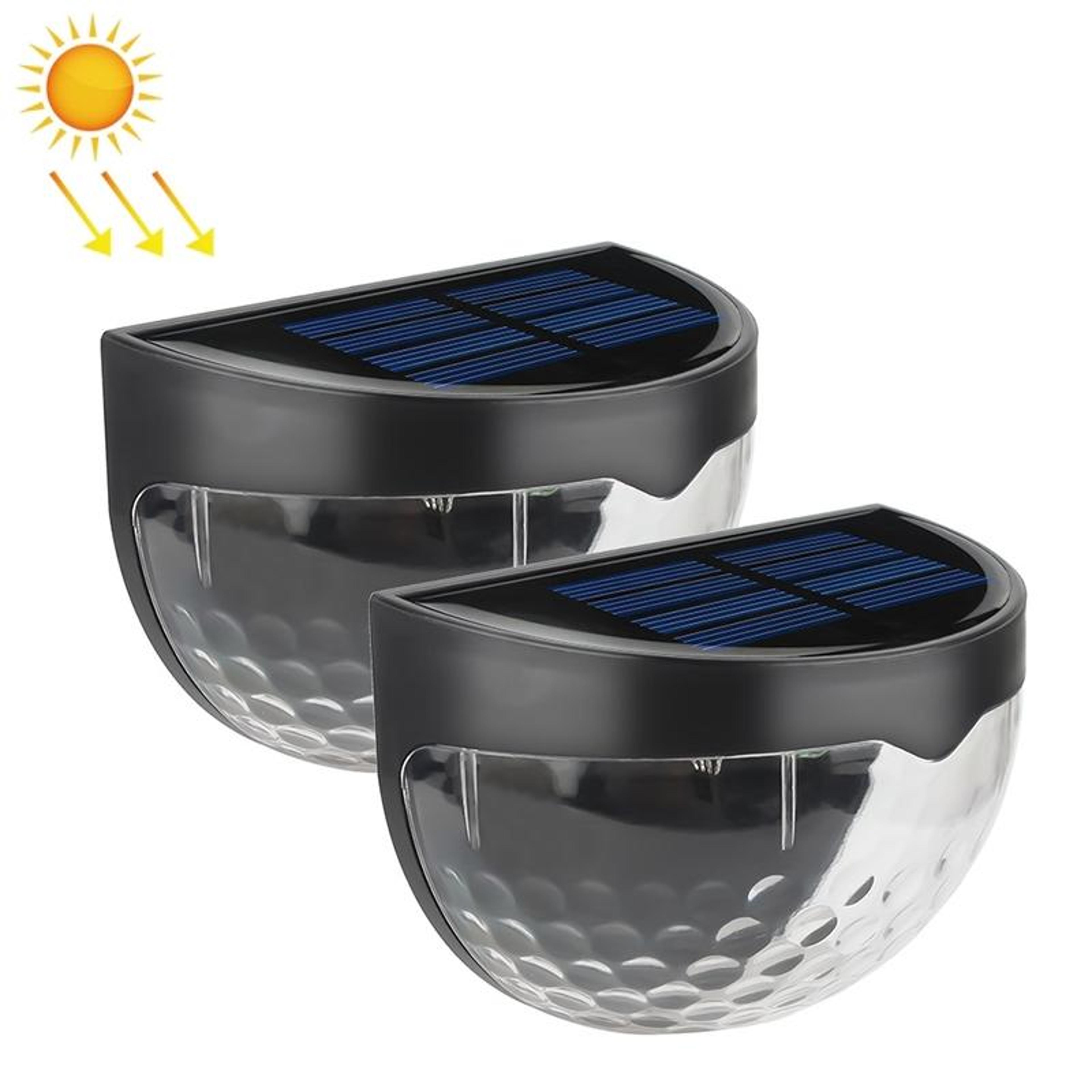 solar wall lights outdoor 2 pack waterproof led solar fence lights for garden & patio