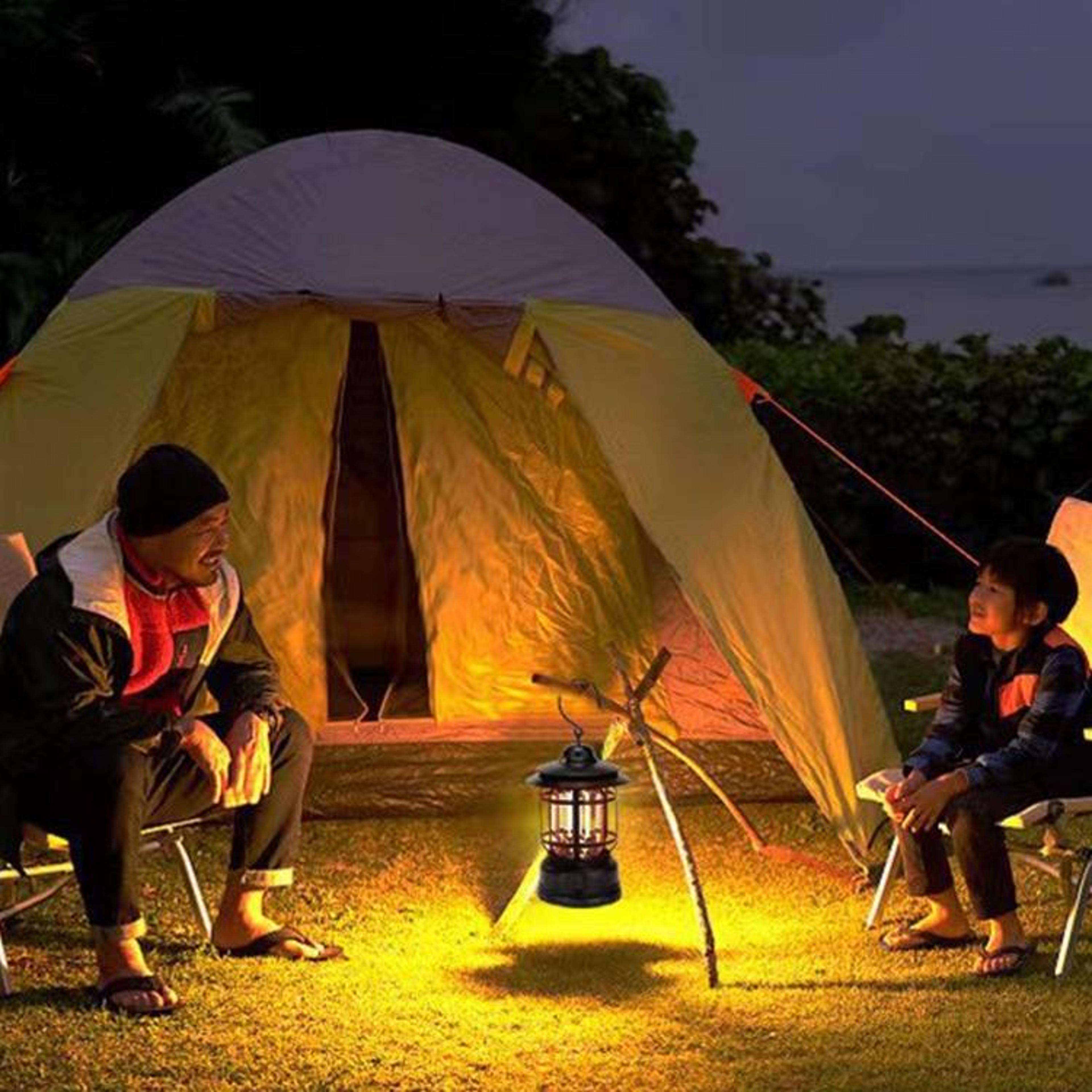 vintageglow camping lantern usb rechargeable retro emergency light