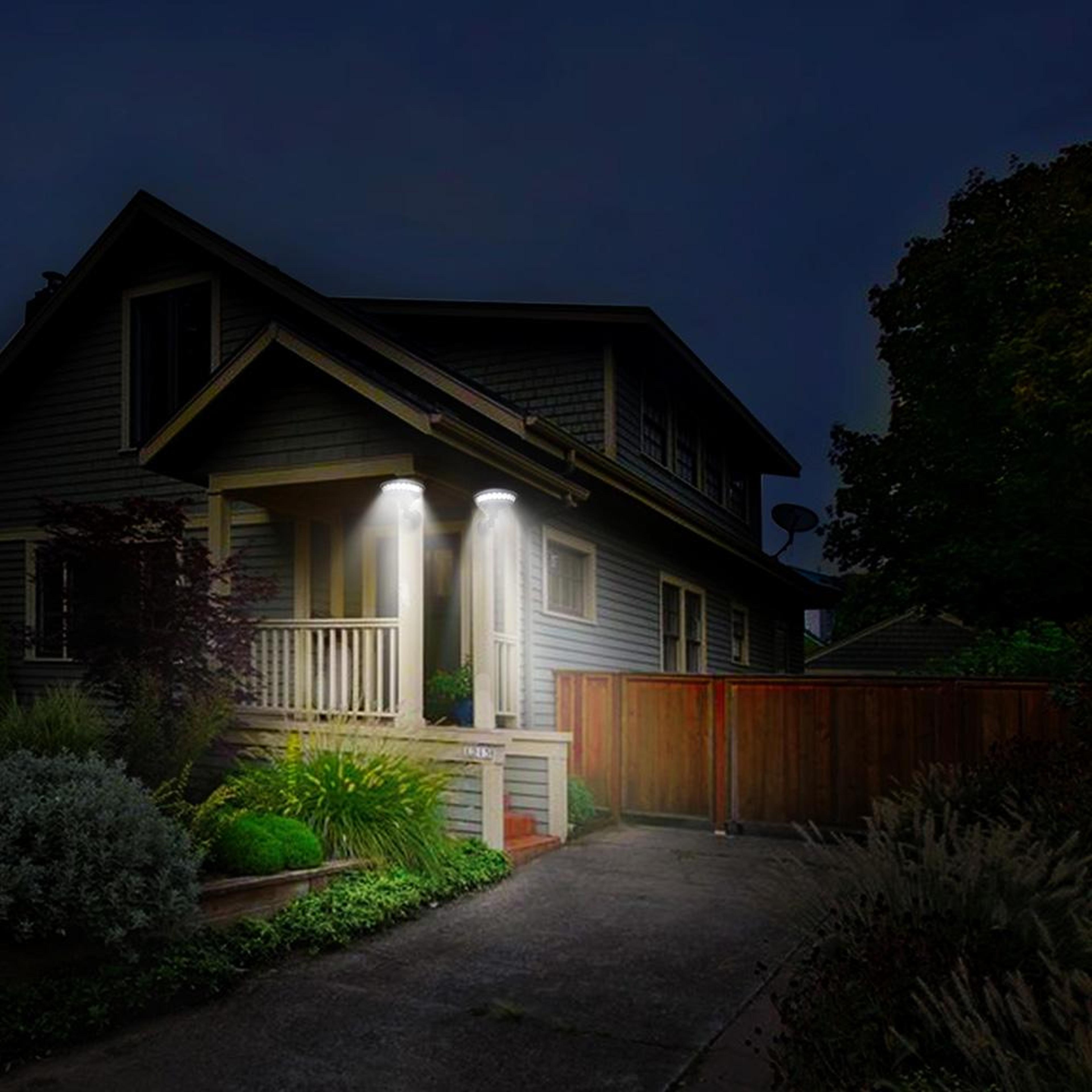 solarglow 360 ip65 solar porch lights for garden fence pathway and outdoor walls