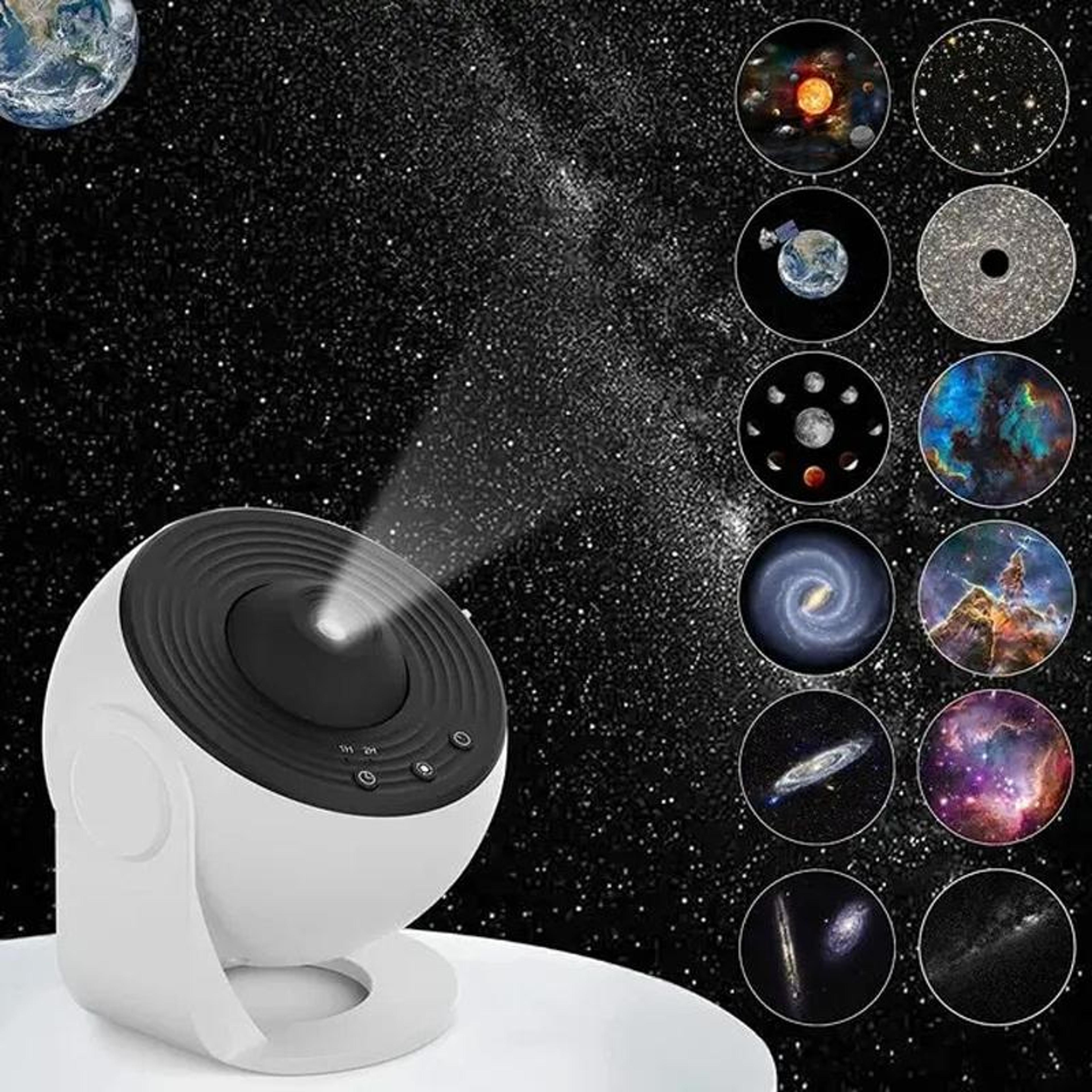 galaxy star projector night light with 12 space films for kids bedroom decor