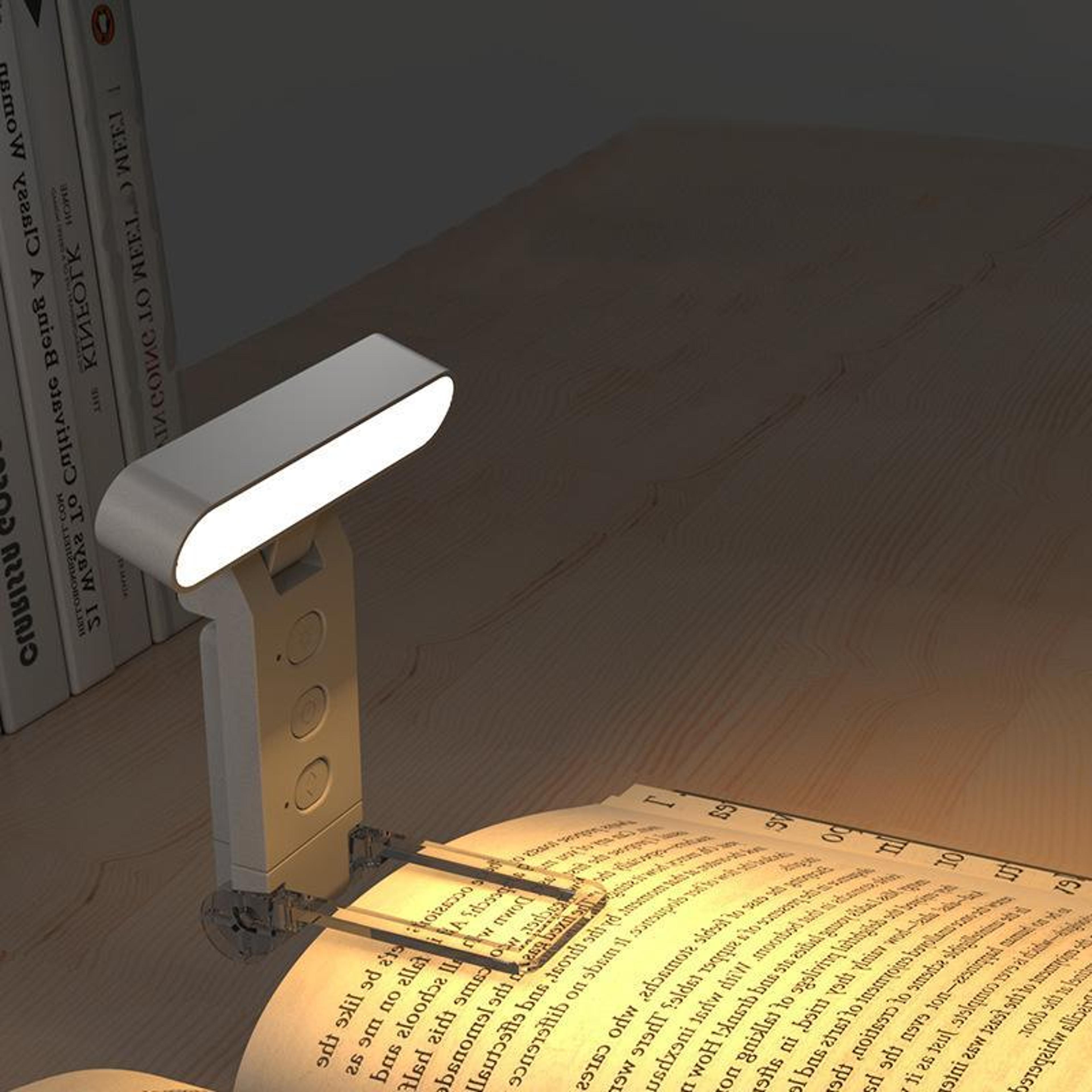rechargeable led reading light clip bookmark lamp with adjustable brightness & eye care modes
