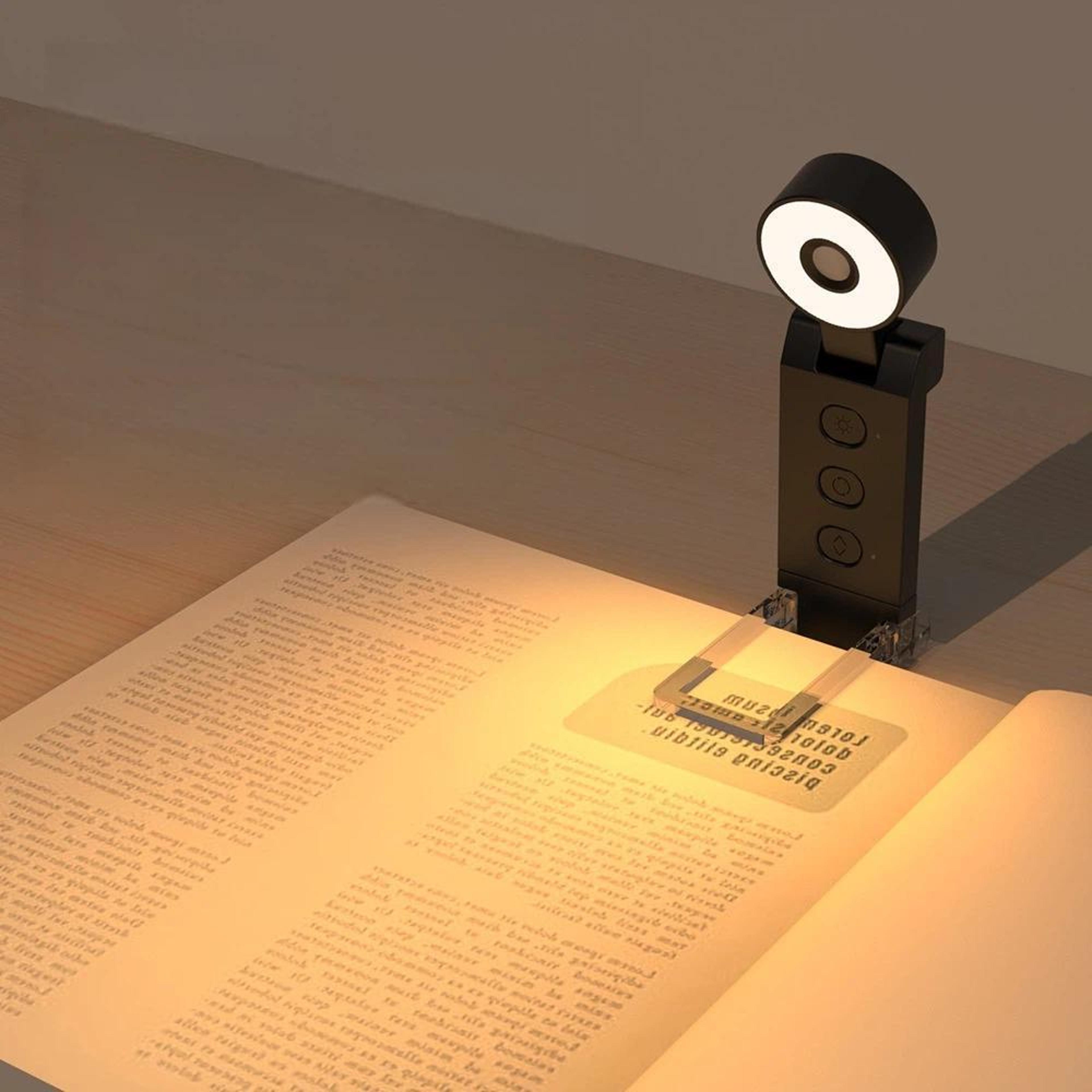 book light usb rechargeable clip on reading light with timer & adjustable brightness