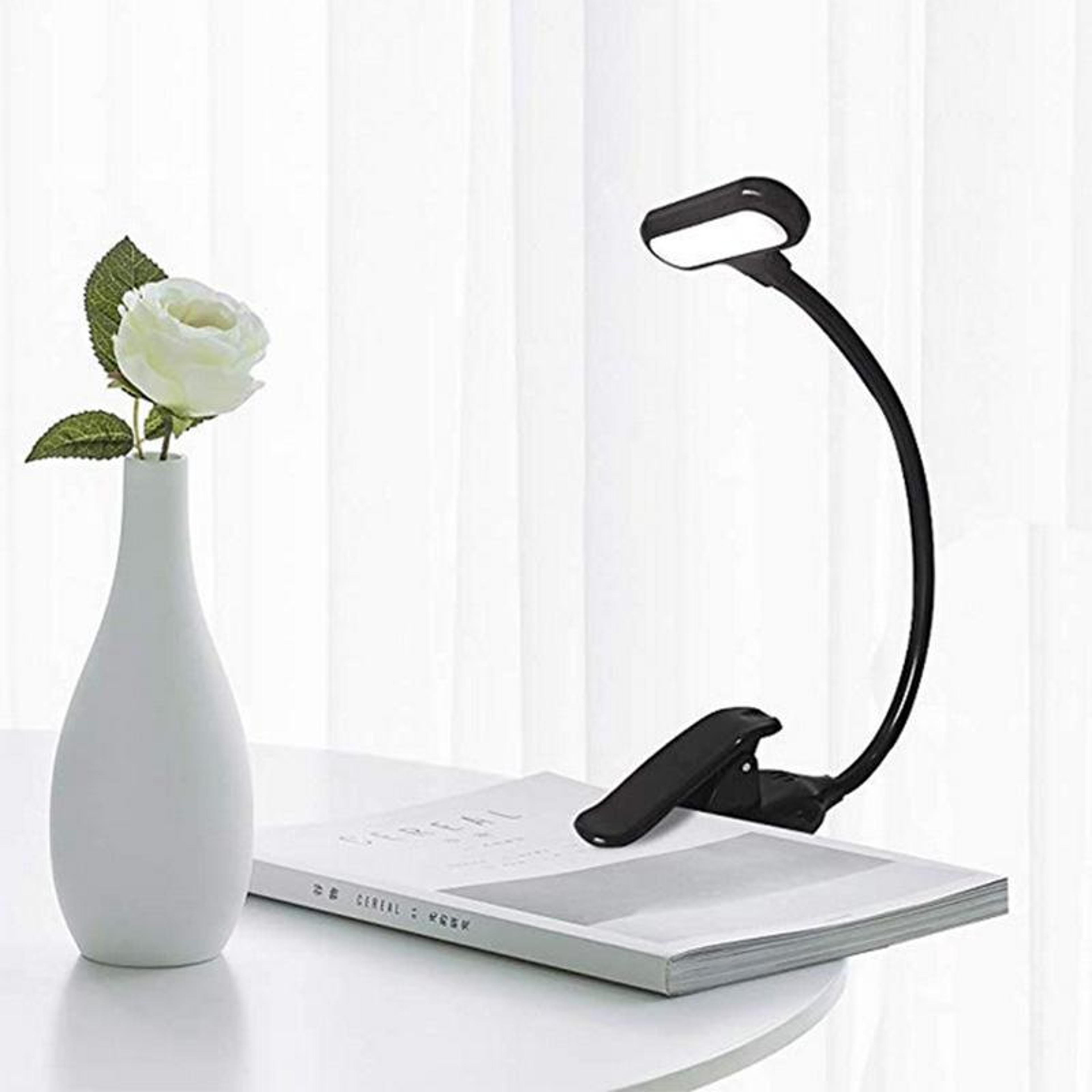 rechargeable clip on book light with eye protection and stepless dimming
