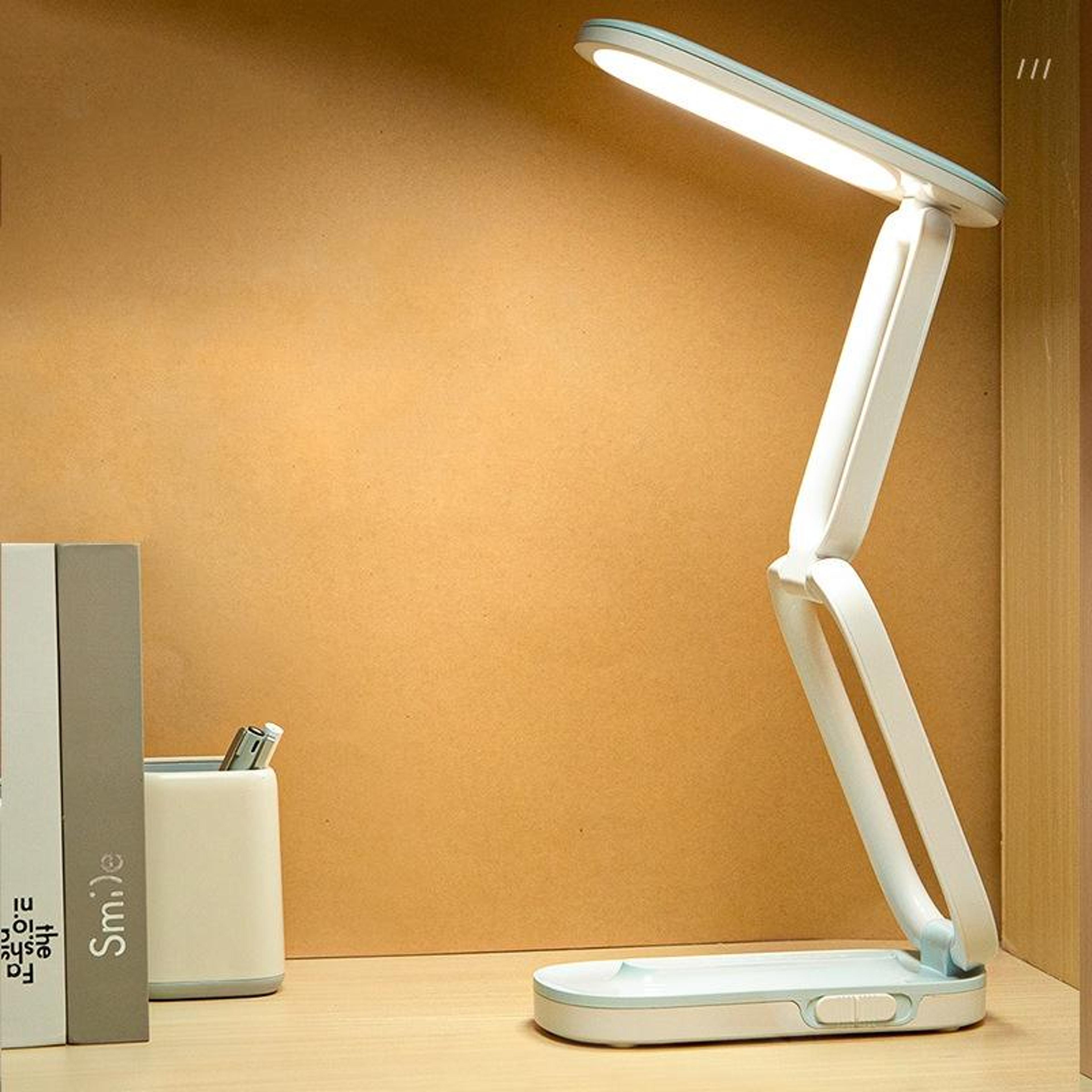 portable led desk lamp with usb rechargeable foldable design & eye protection light