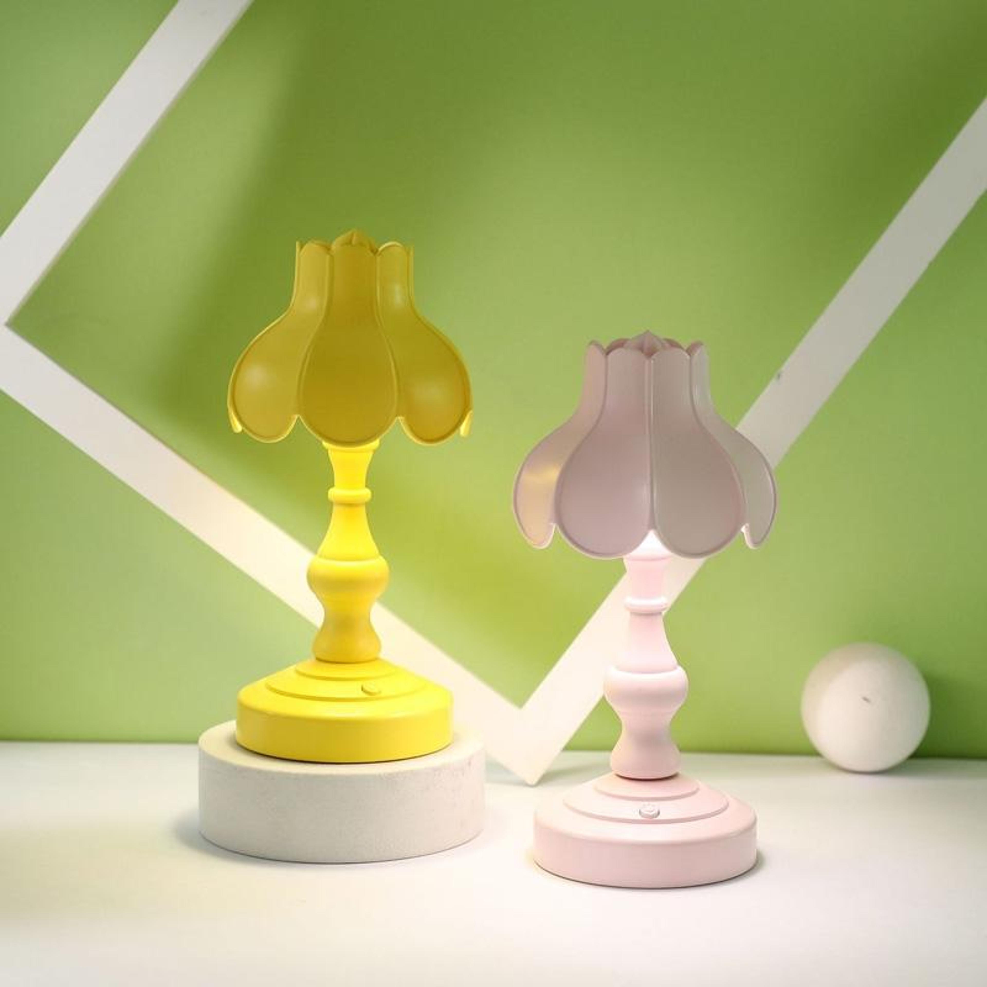 retro usb rechargeable bedside lamp with led eye protection light