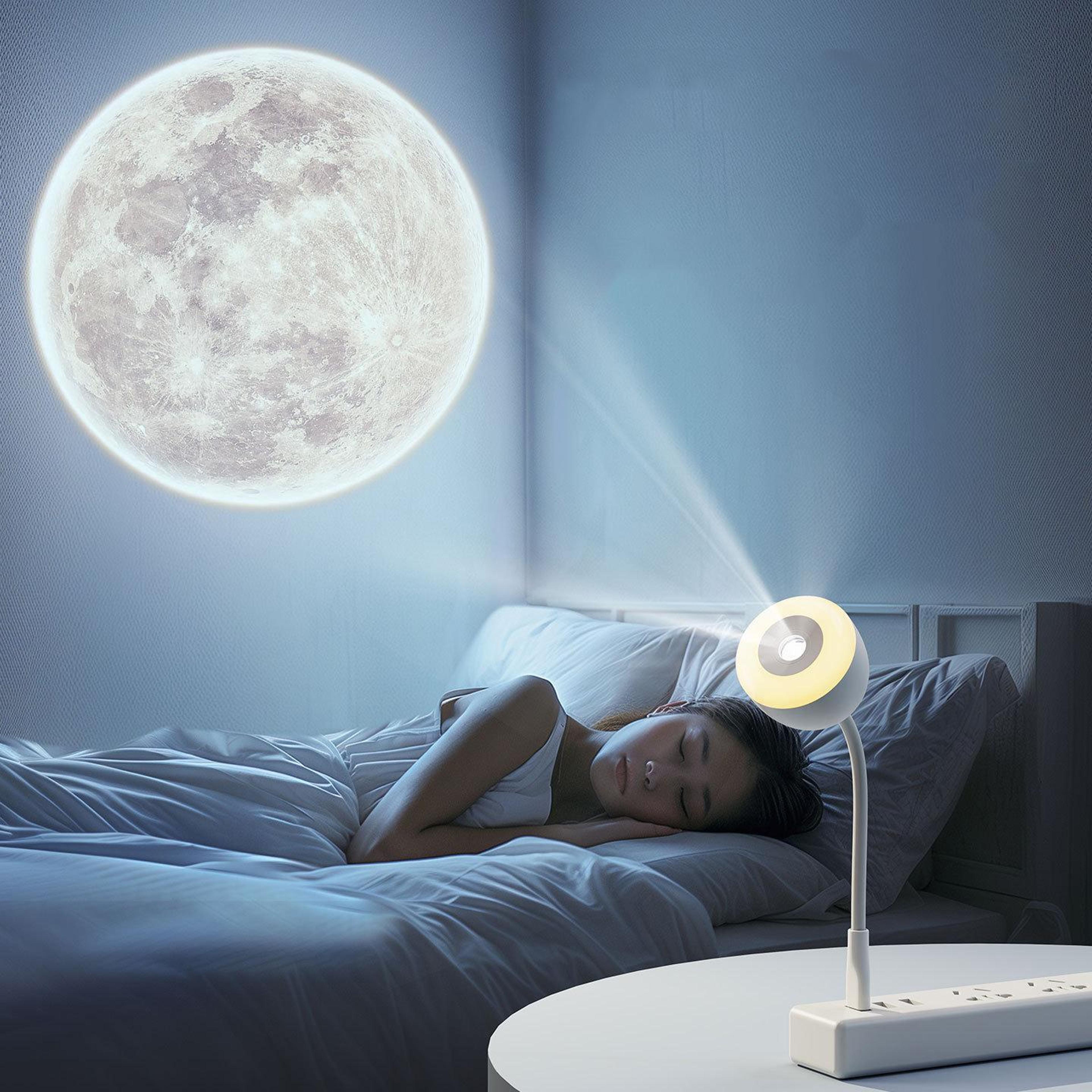 moon projection night light with remote & adjustable usb ambient lamp