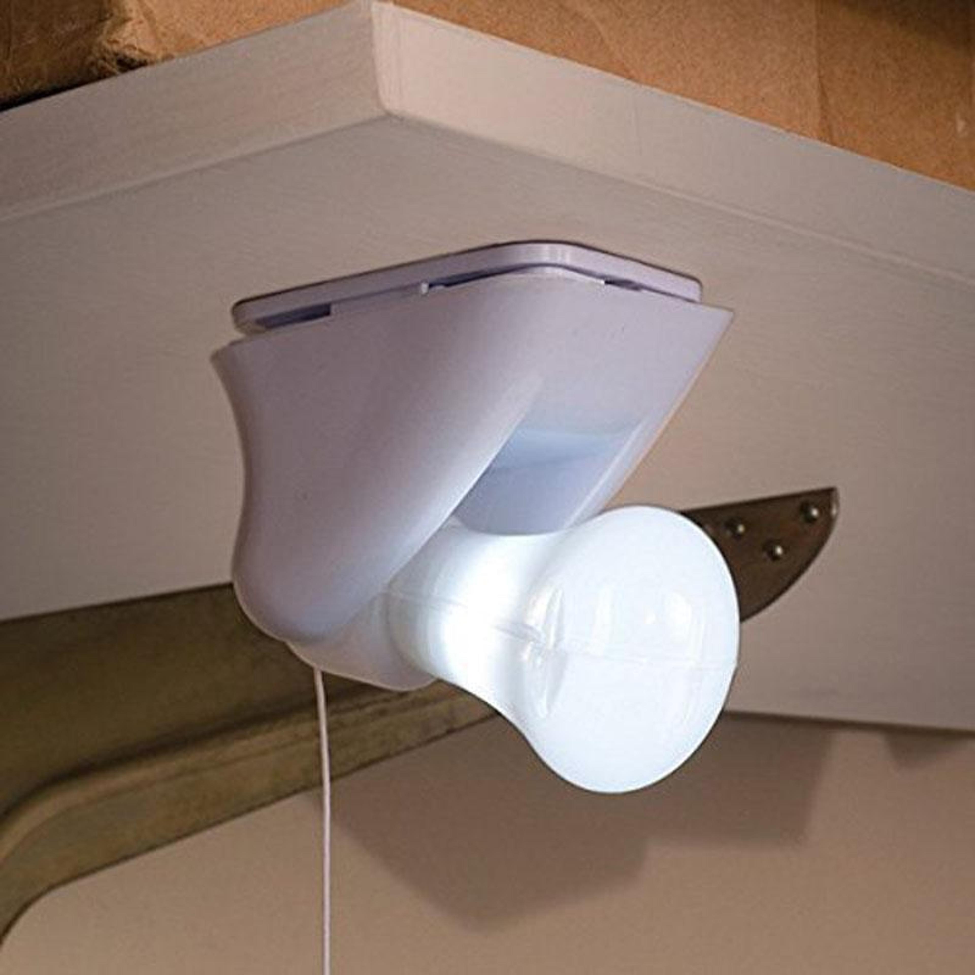 portable led night light pull cord bedside lamp for bedroom, closet & emergency use
