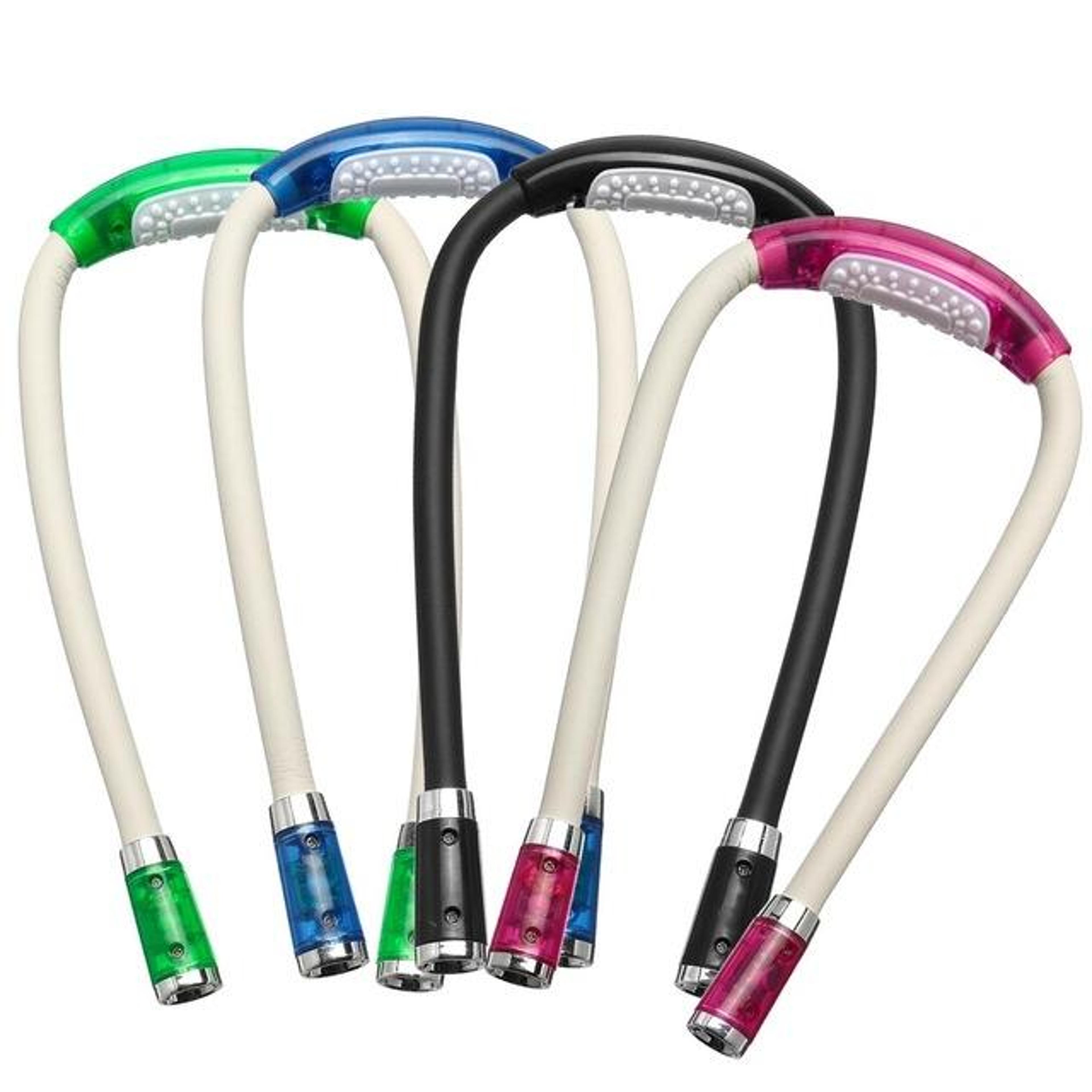 portable u shaped led book light handsfree flexible neck reading lamp
