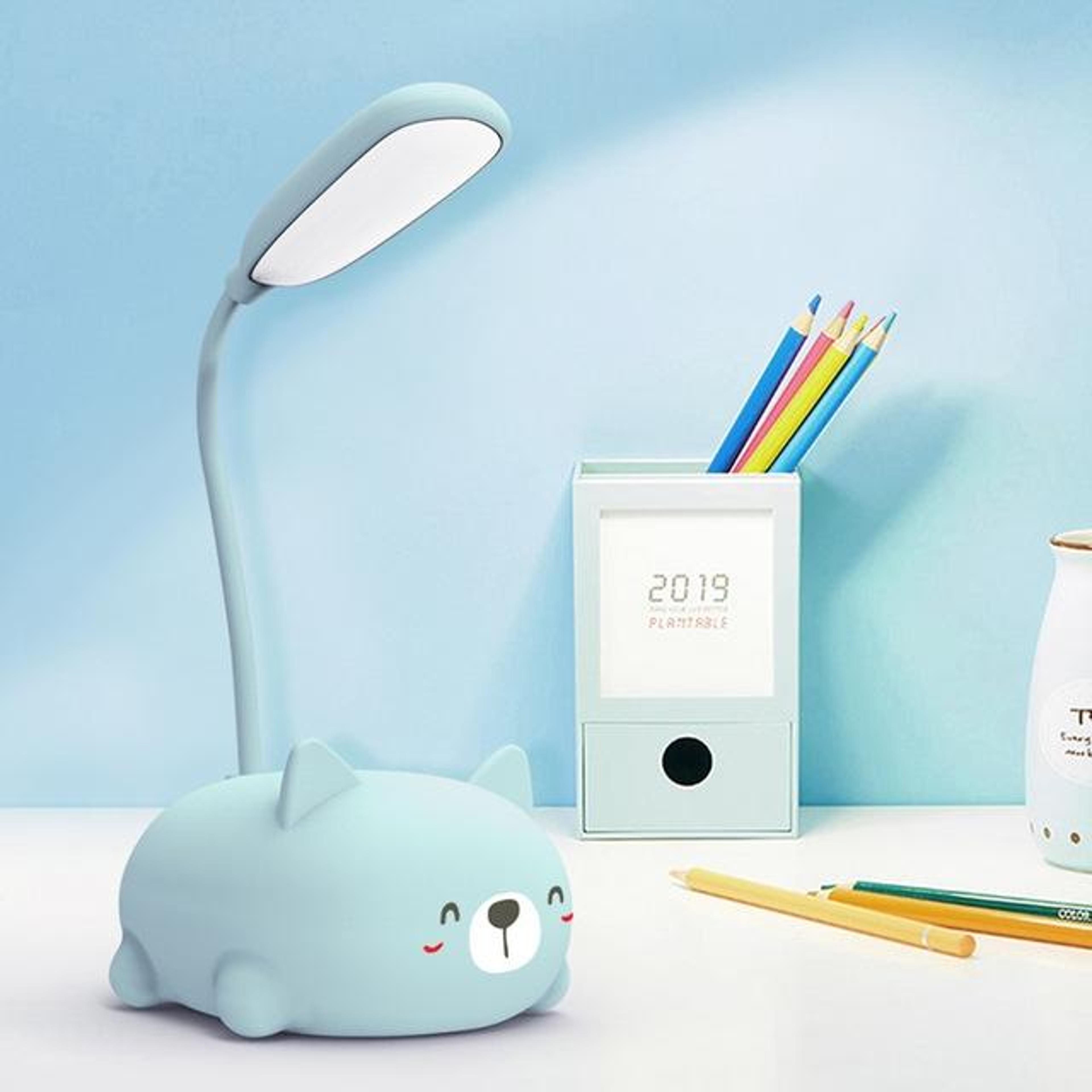 cartoon cat led desk lamp eye protection, usb rechargeable