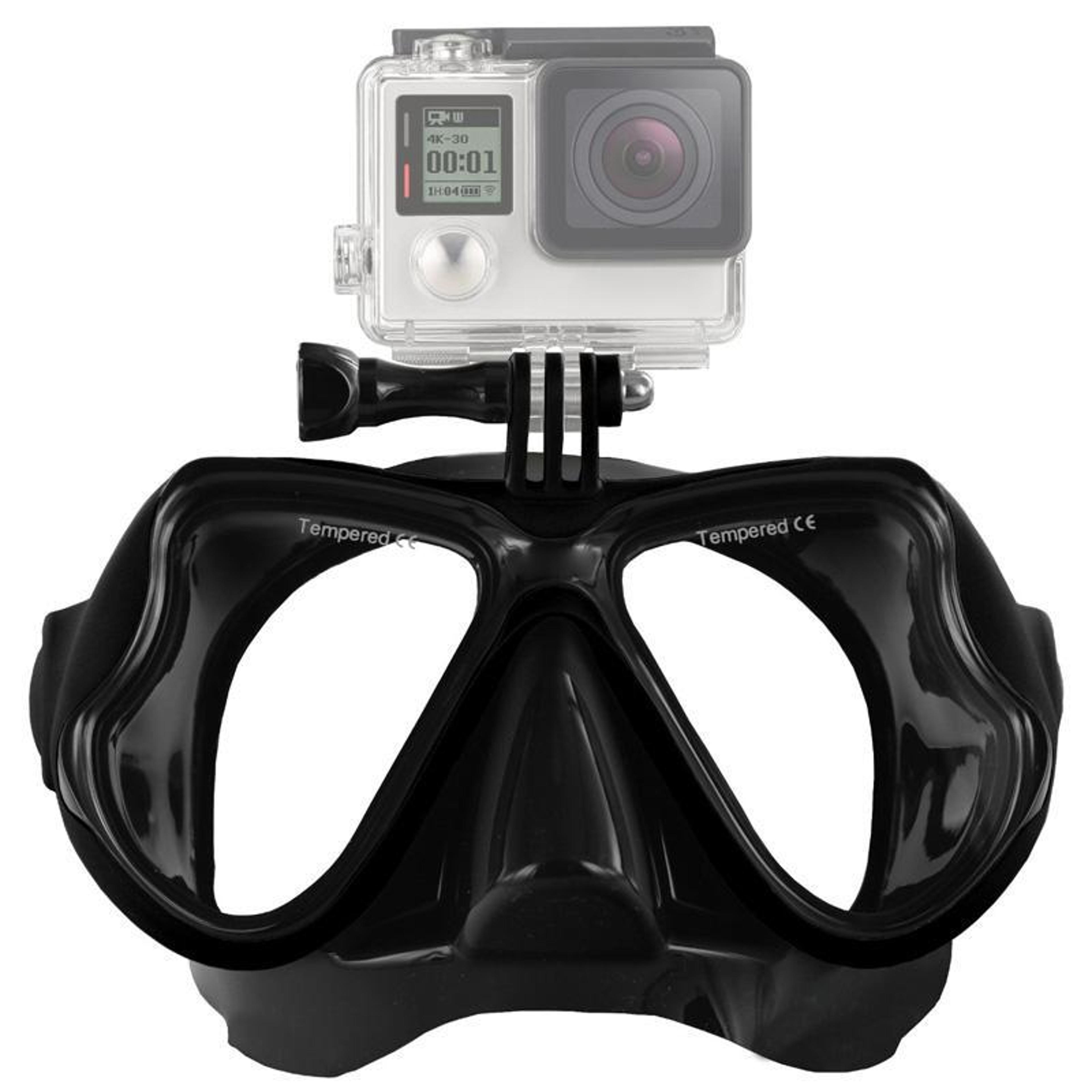 aquacapture diving mask with camera mount for gopro, insta360 & dji action cameras