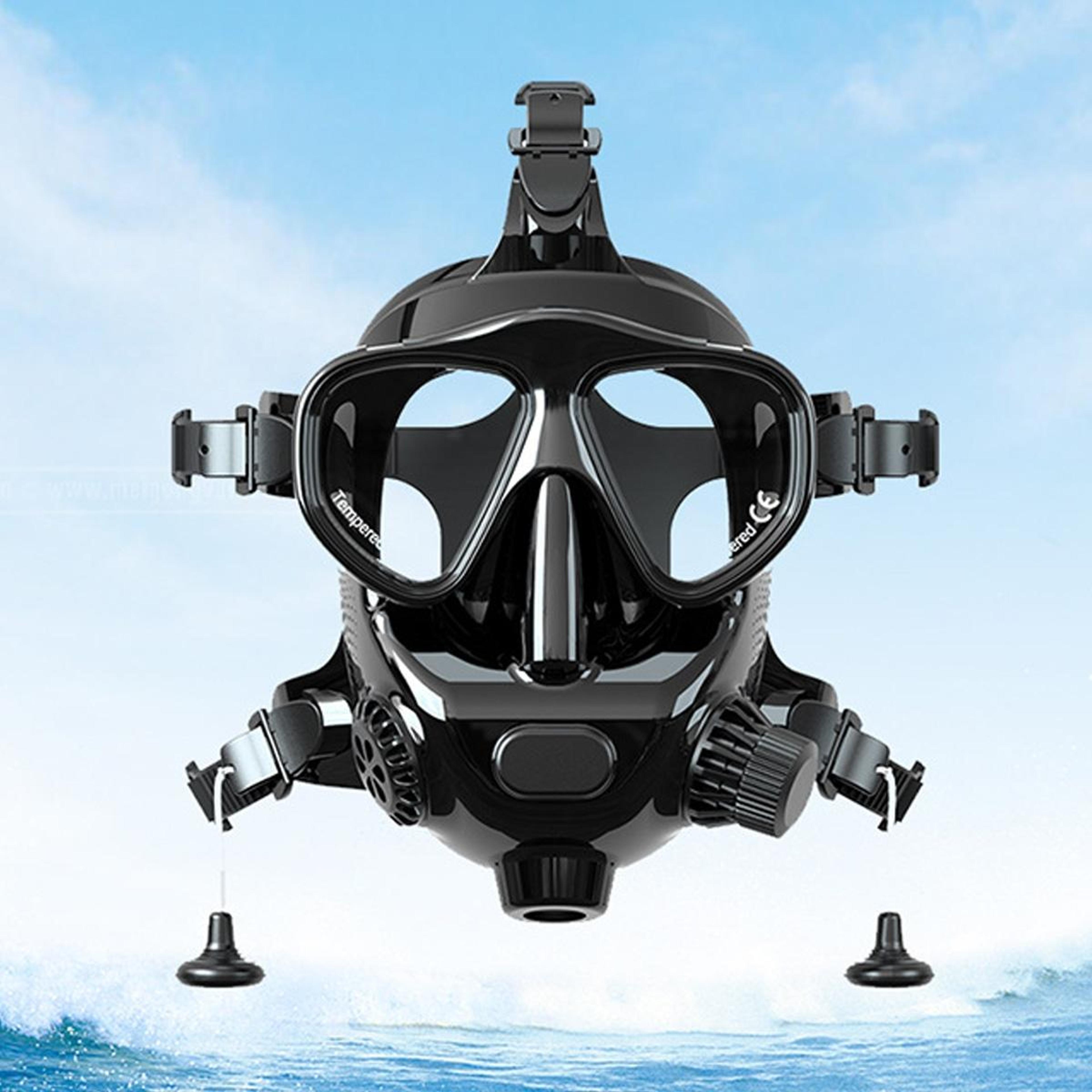 aquavision full face diving mask with action camera mount for snorkeling & underwater filming