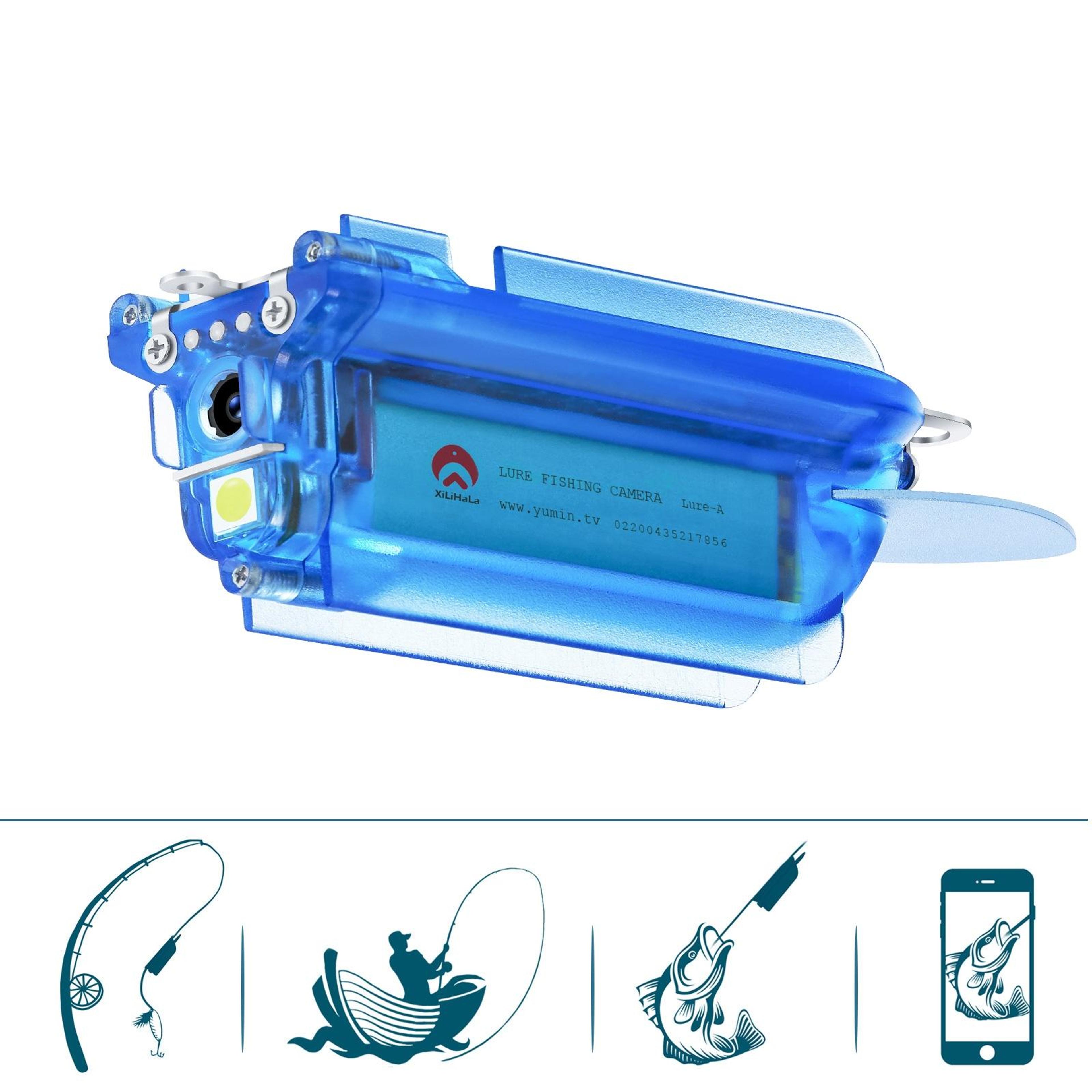underwater fishing camera with app control & 30m waterproof depth