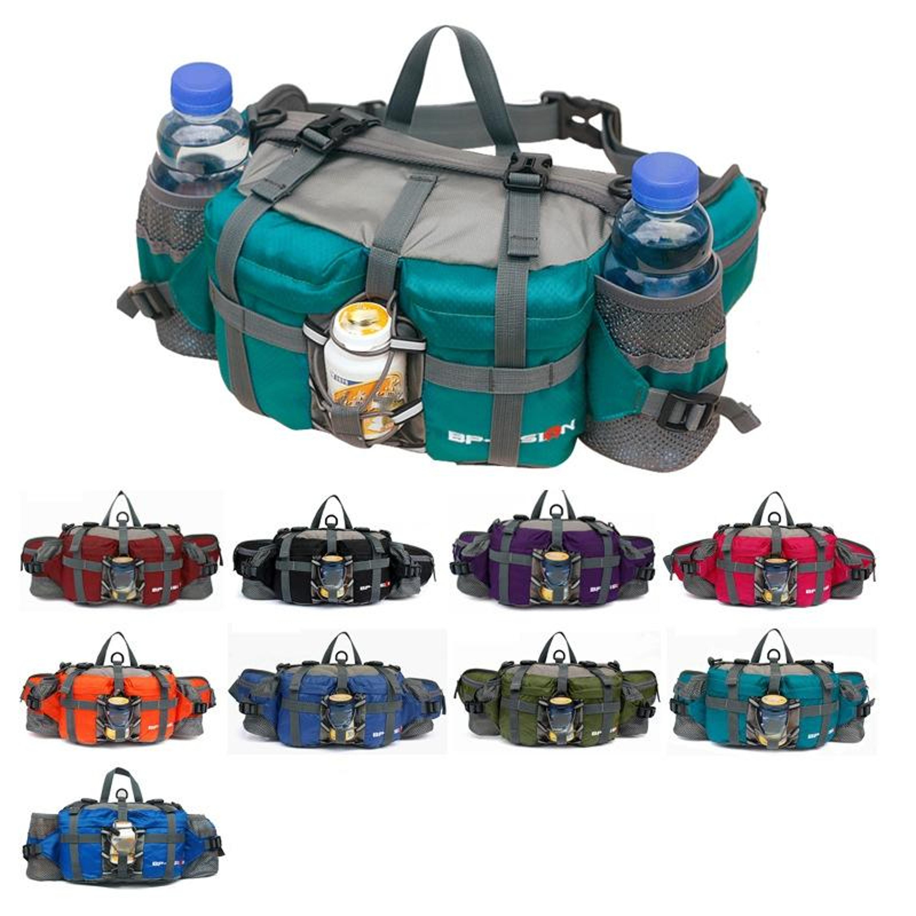 waterproof cycling waist pack with bottle holder for hiking, running & outdoor sports