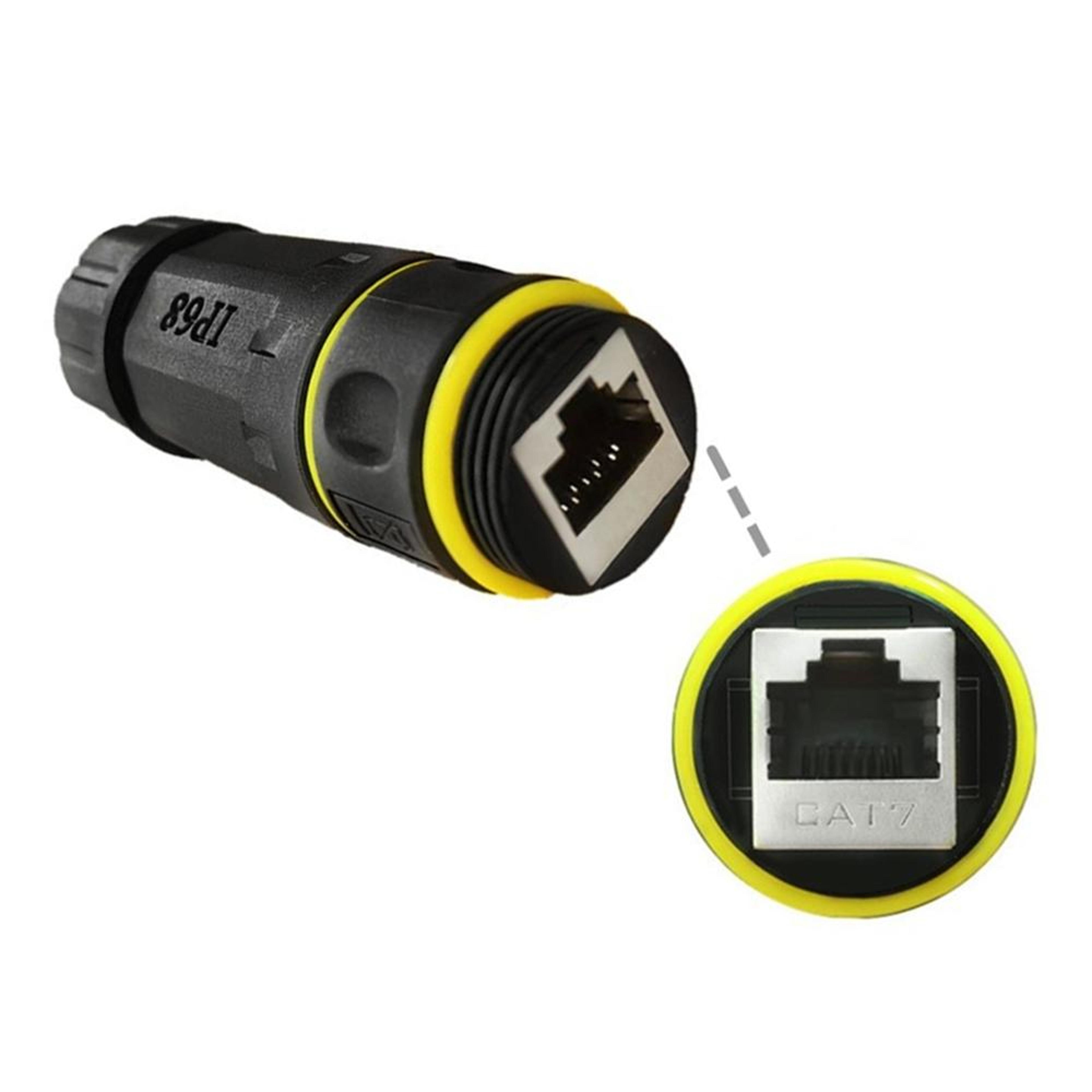 ip68 waterproof ethernet coupler for 10gbps outdoor network connections