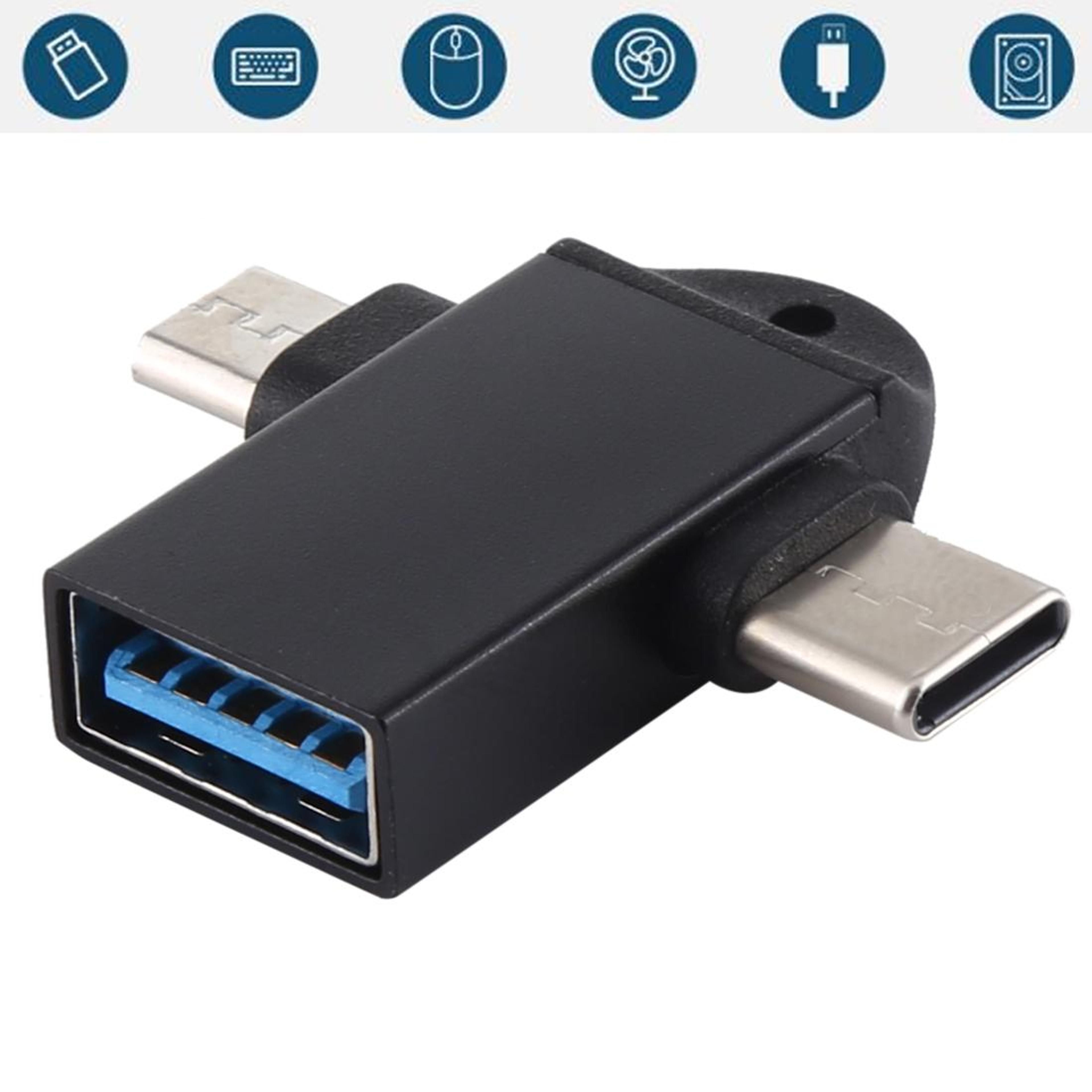 3 in 1 usb c otg adapter with usb 3.0 fast transfer & 60w pd charging
