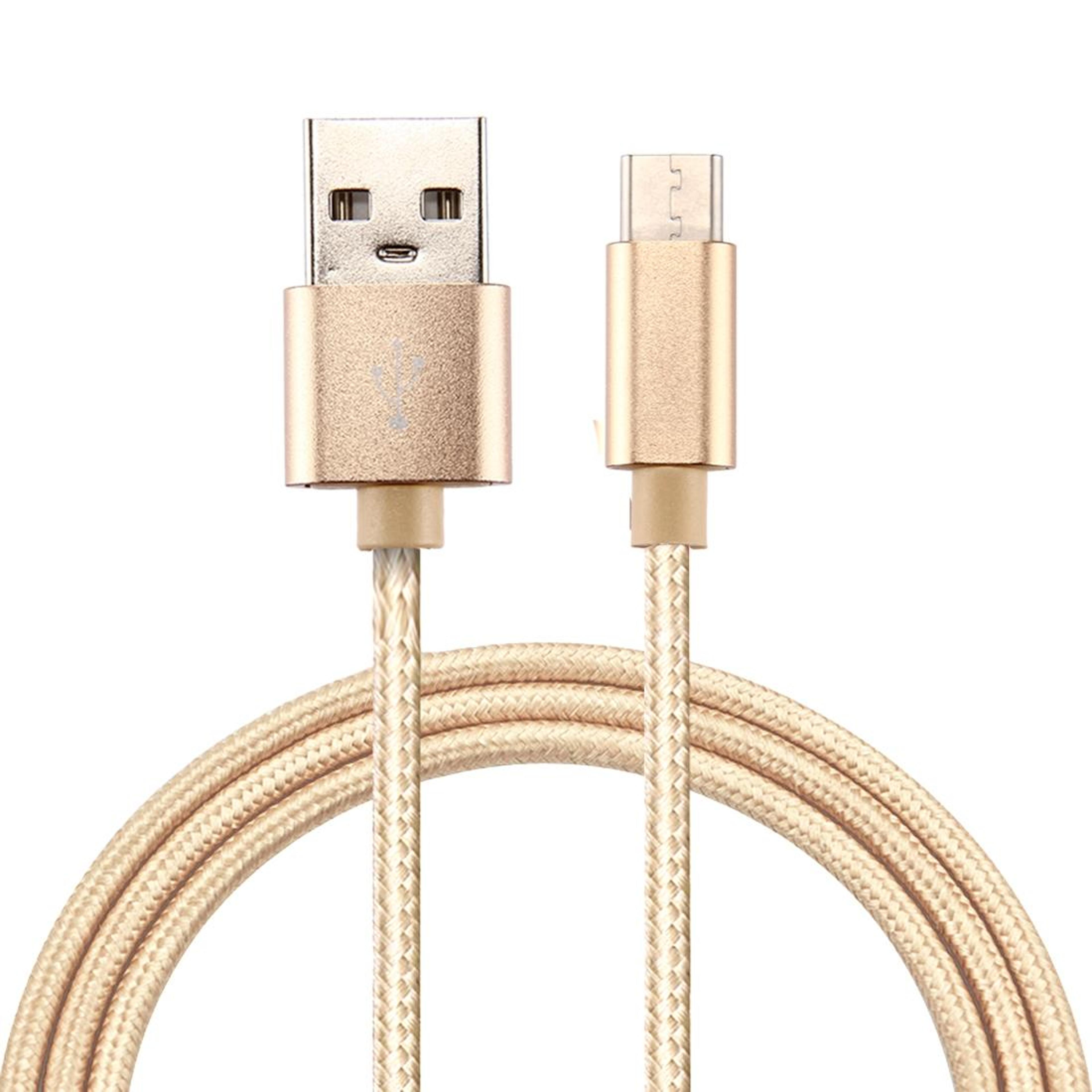 durable braided usb c charging & data sync cable knit texture