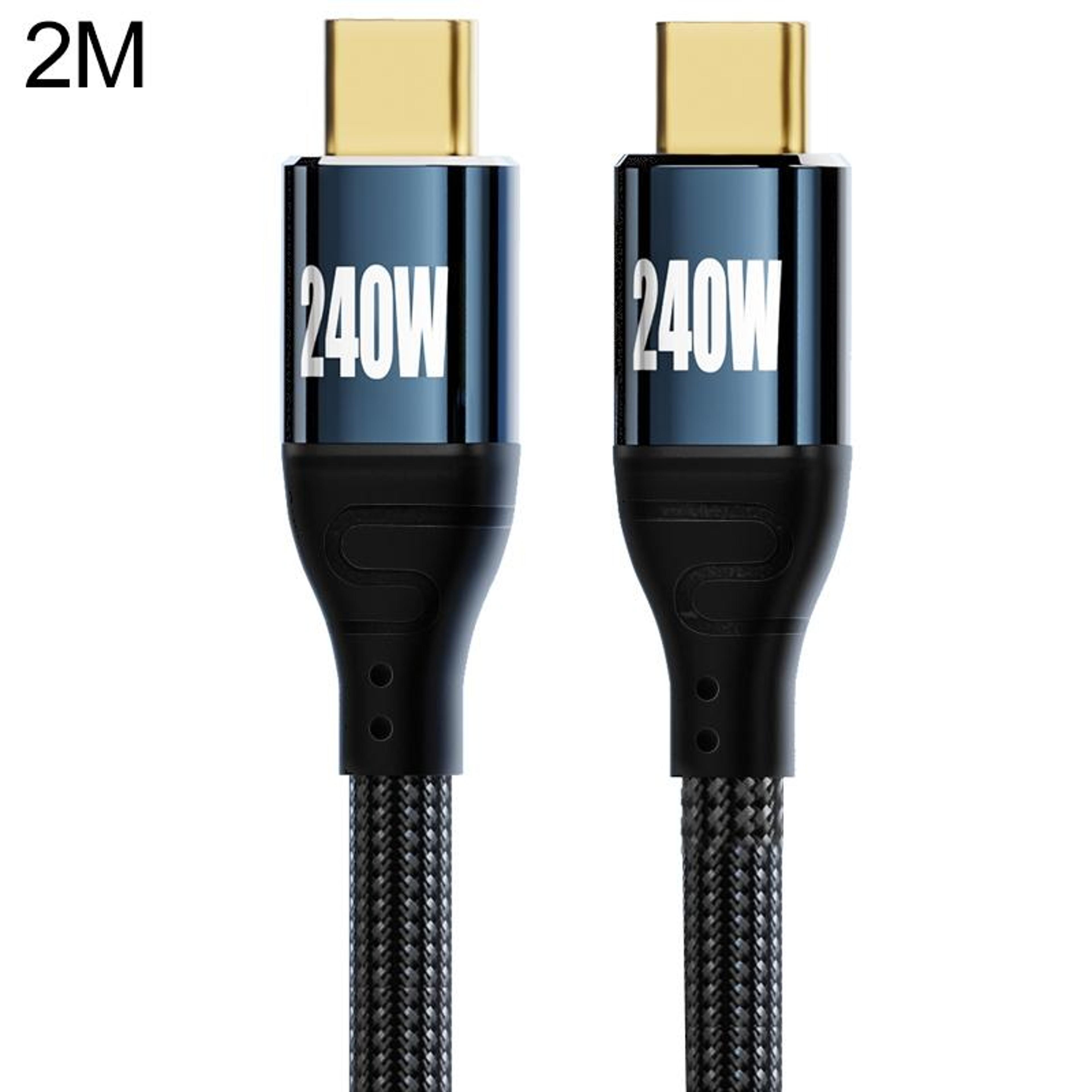 240w fast charging type c to type c data cable pd 3.1, nylon braided