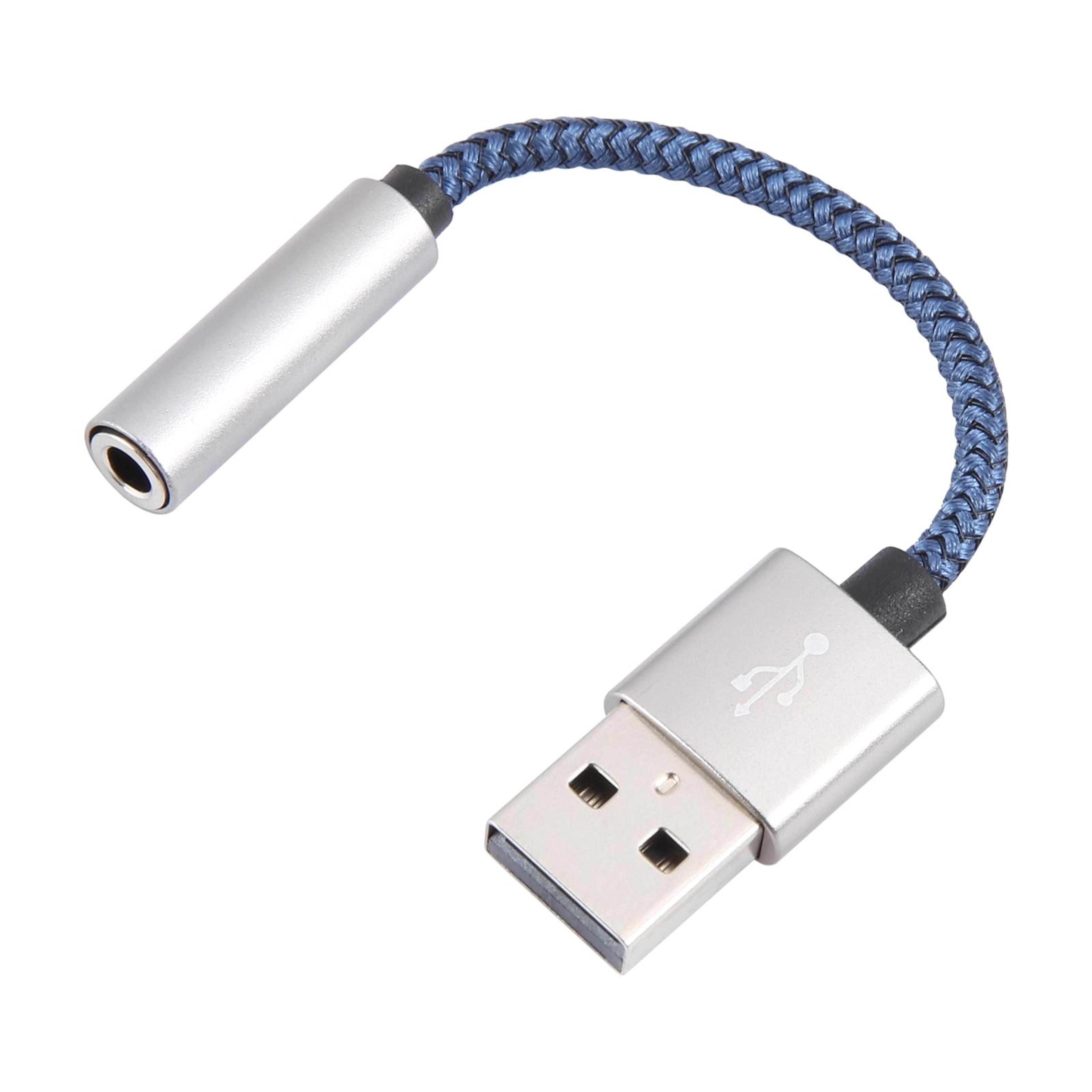 portable usb to 3.5mm audio adapter with durable nylon braiding