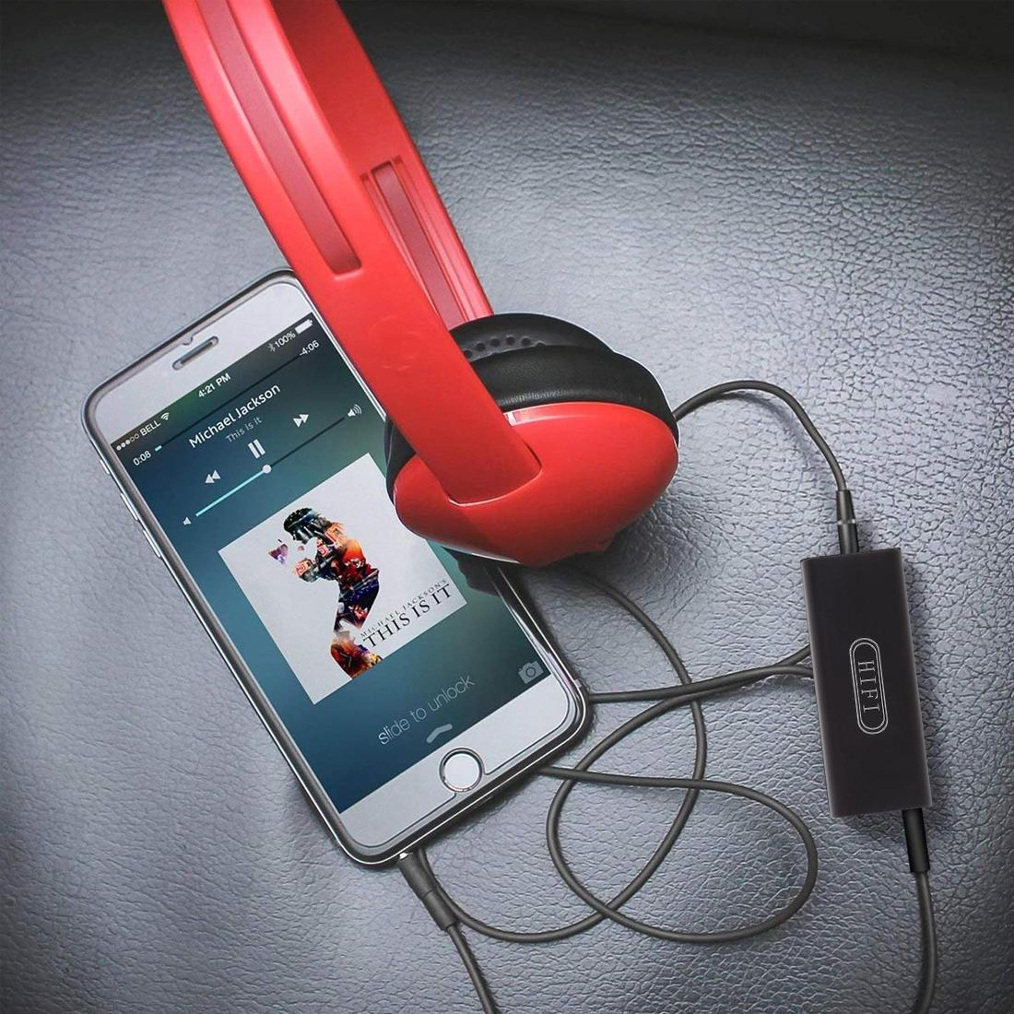 portable headphone amplifier for hifi stereo sound with 3.5mm audio boost