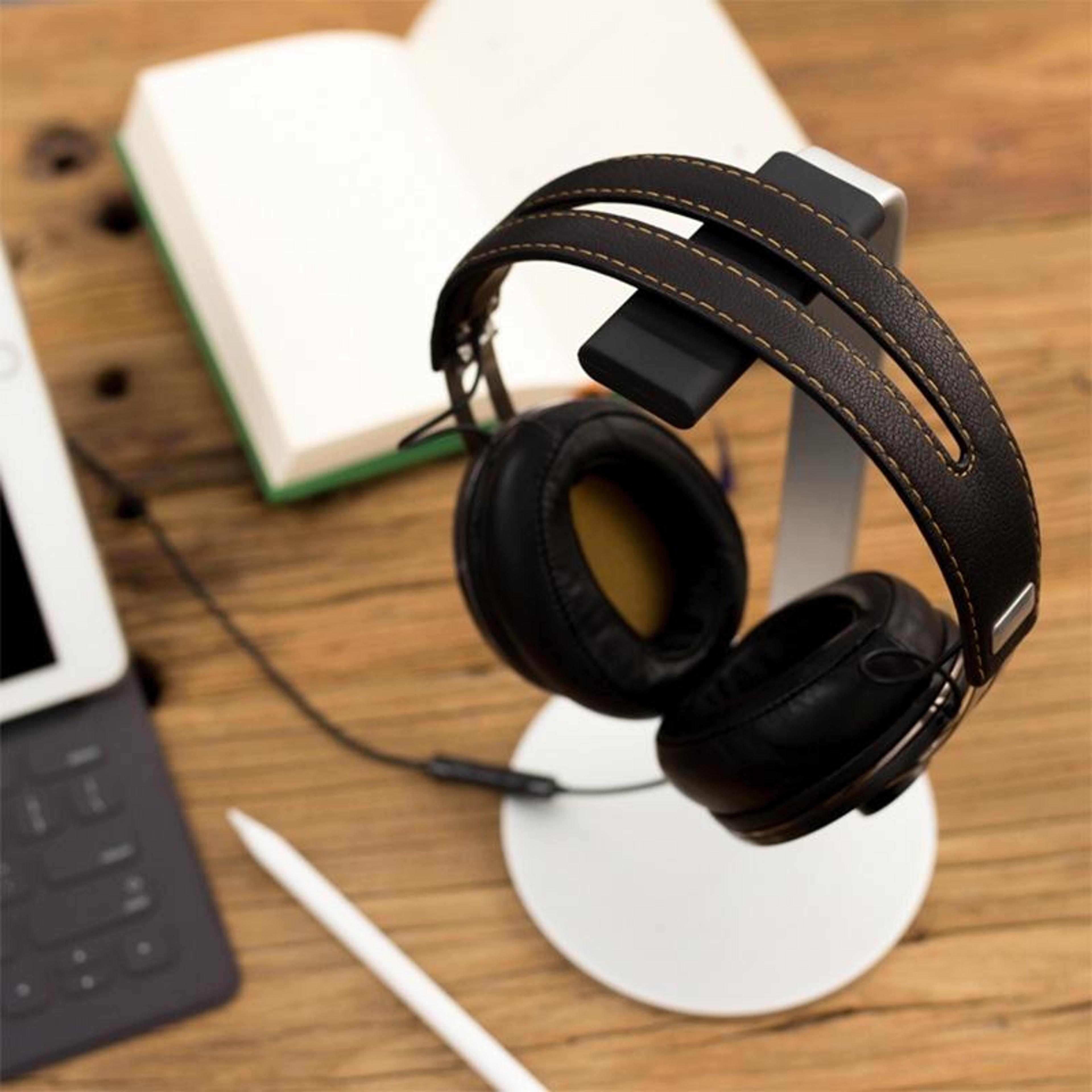 aluminum headphone stand with silicone protection for gaming & studio headphones