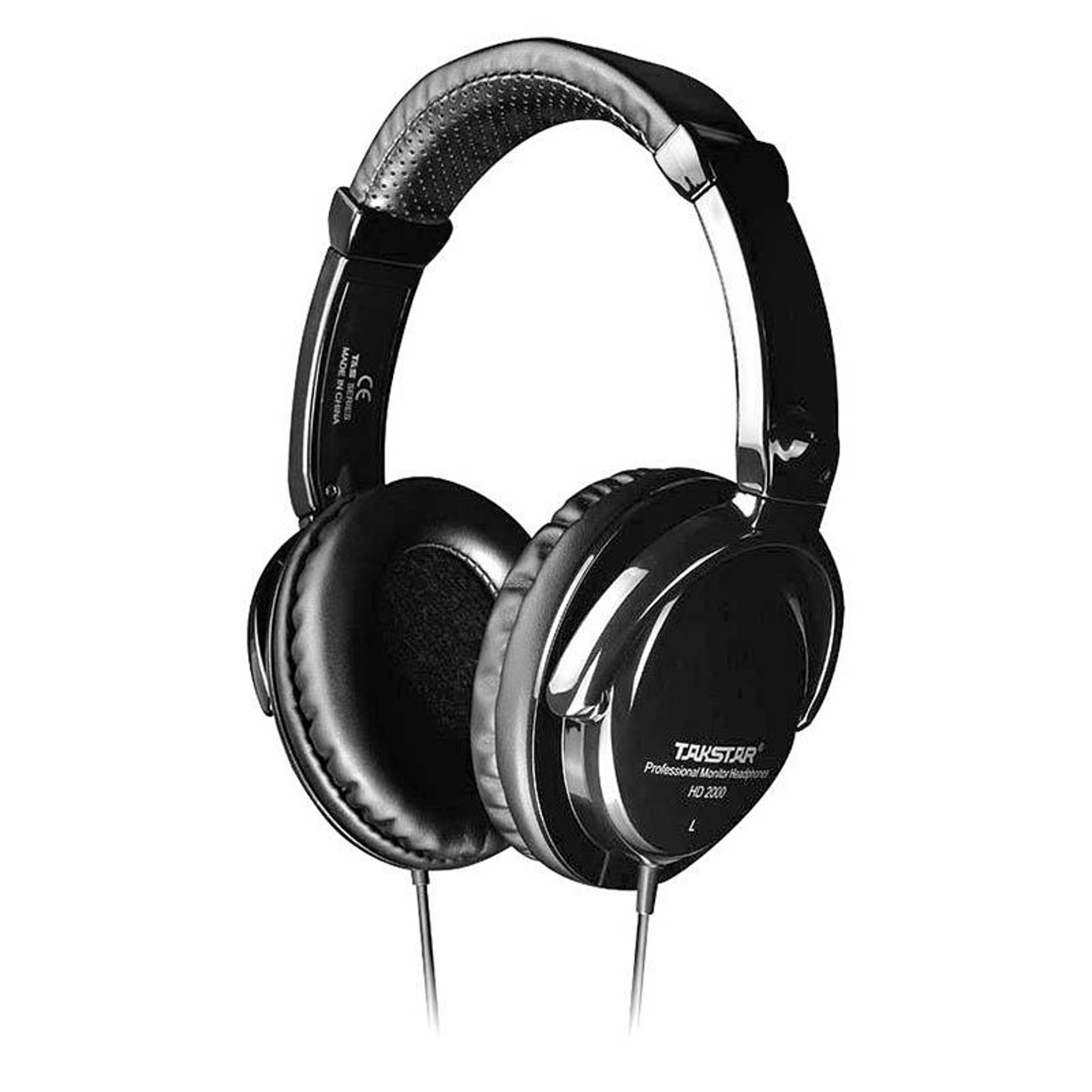 takstar hd2000 wired studio headphones with microphone for pc gaming, hifi audio & monitoring