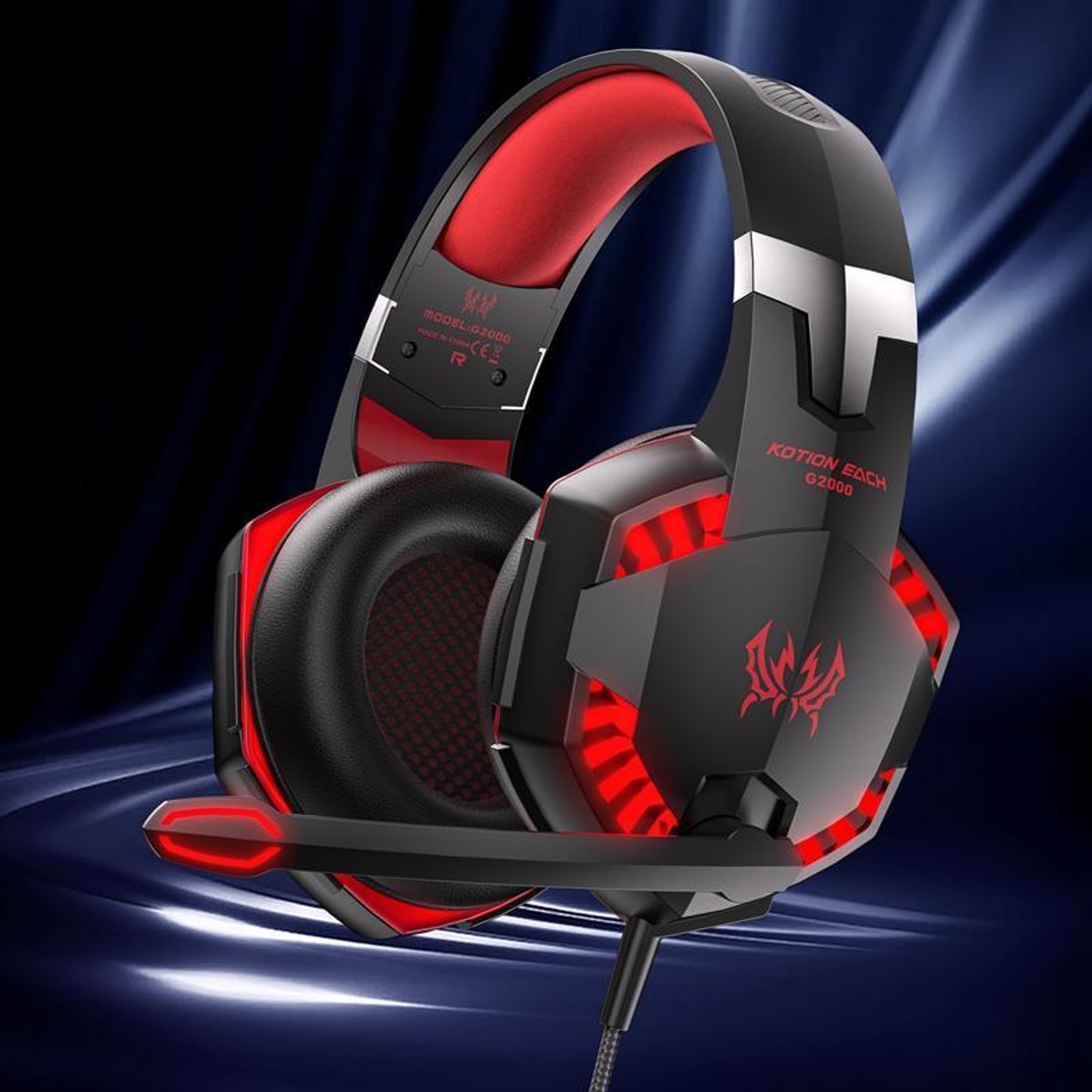 kotion each g2000 gaming headset with noise isolating mic & led stereo sound