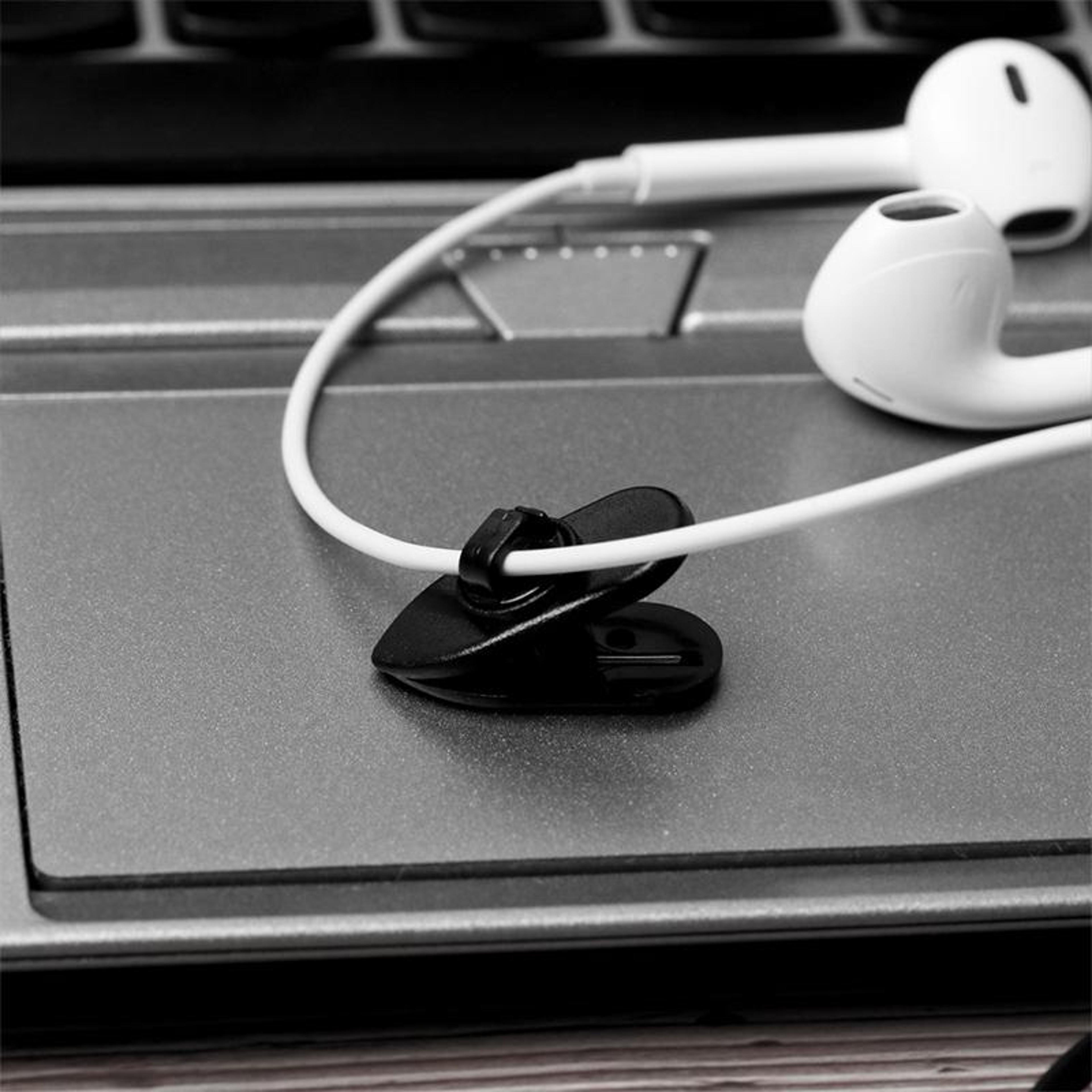rotating headphone cable clip set for earphones & clothing mount holders