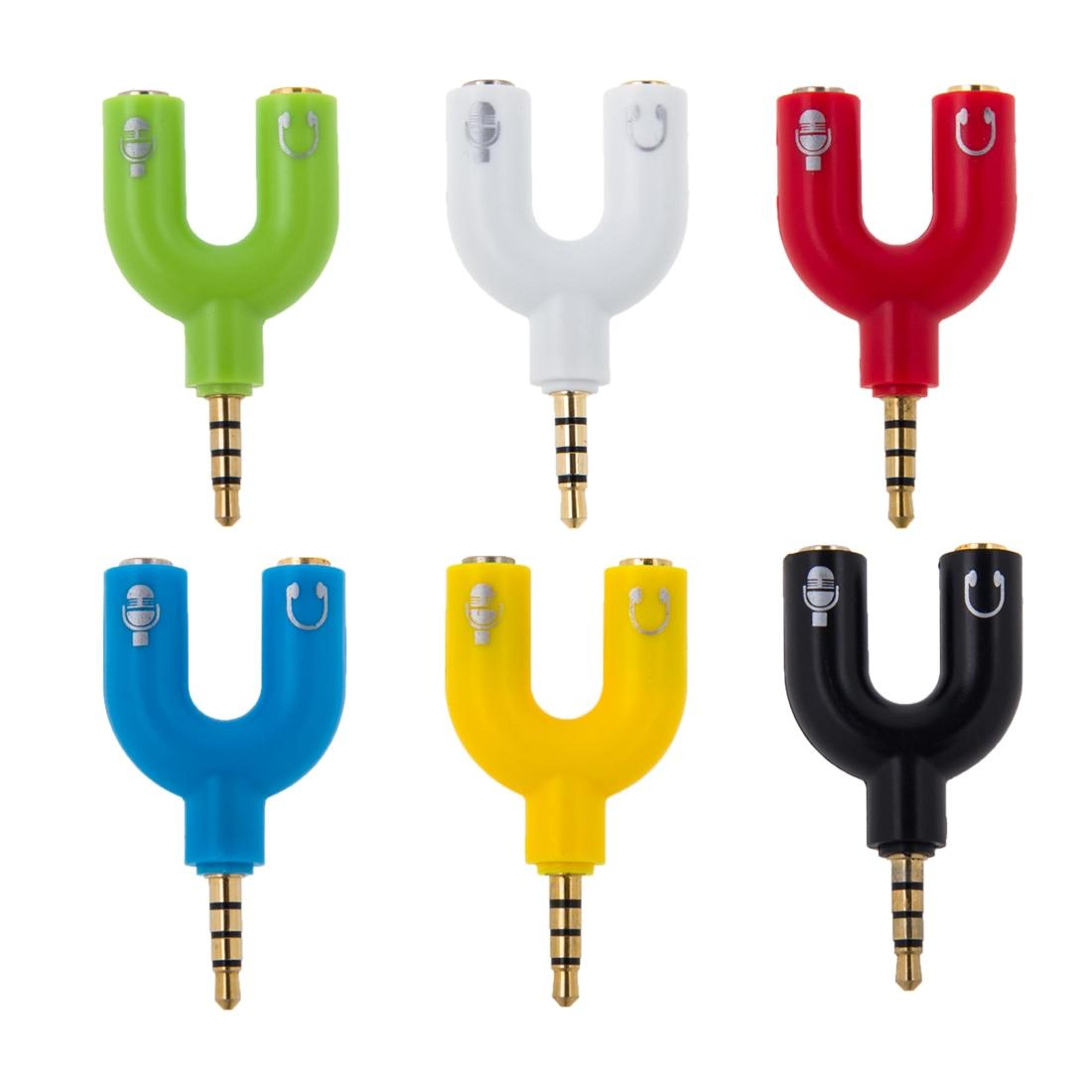 3.5mm headphone splitter, headset mic adapter, audio splitter cable, 3.5mm audio adapter, headphone mic splitter