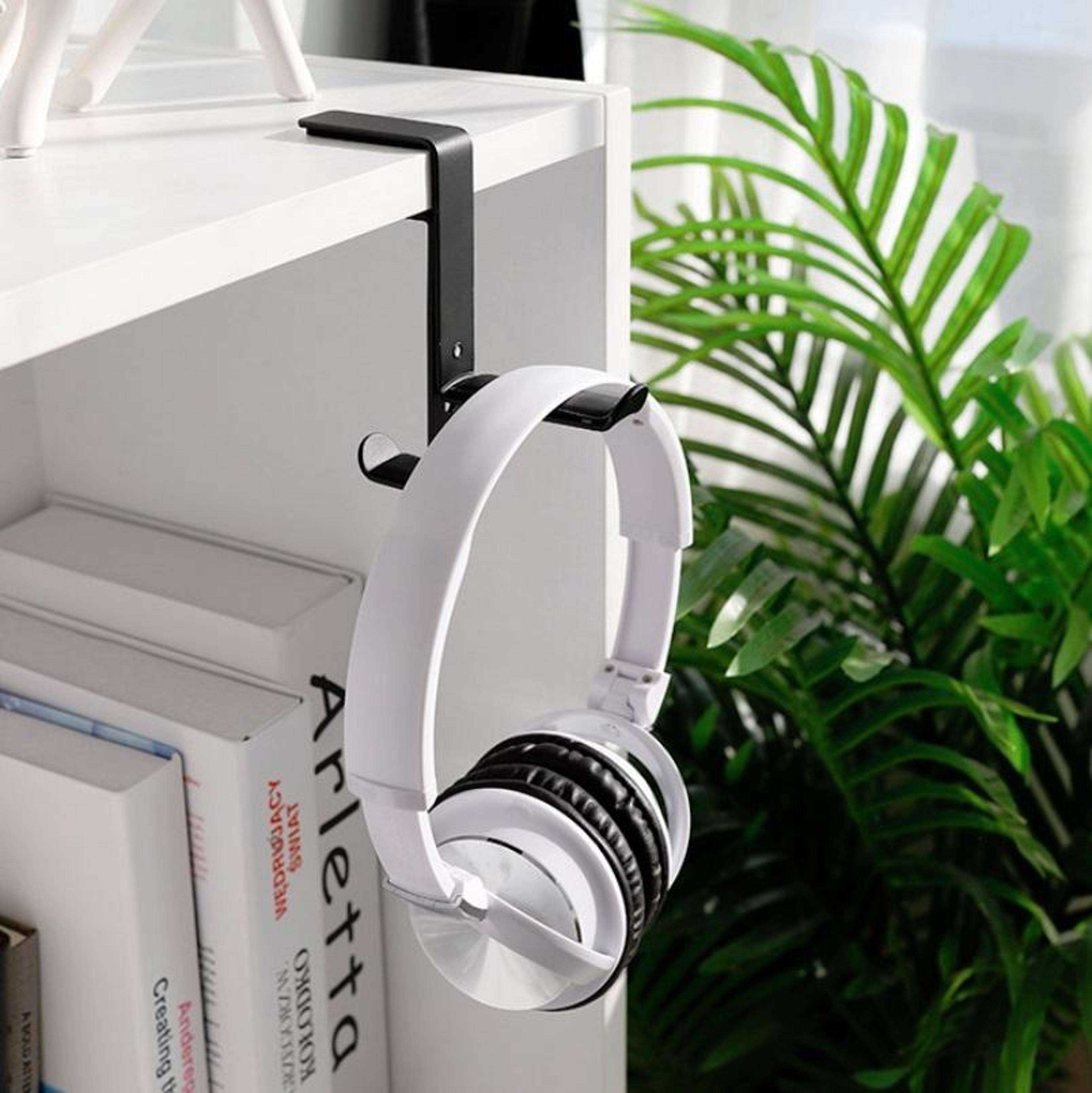 clamp on headphone holder & desk storage hook for gaming headsets and office setups