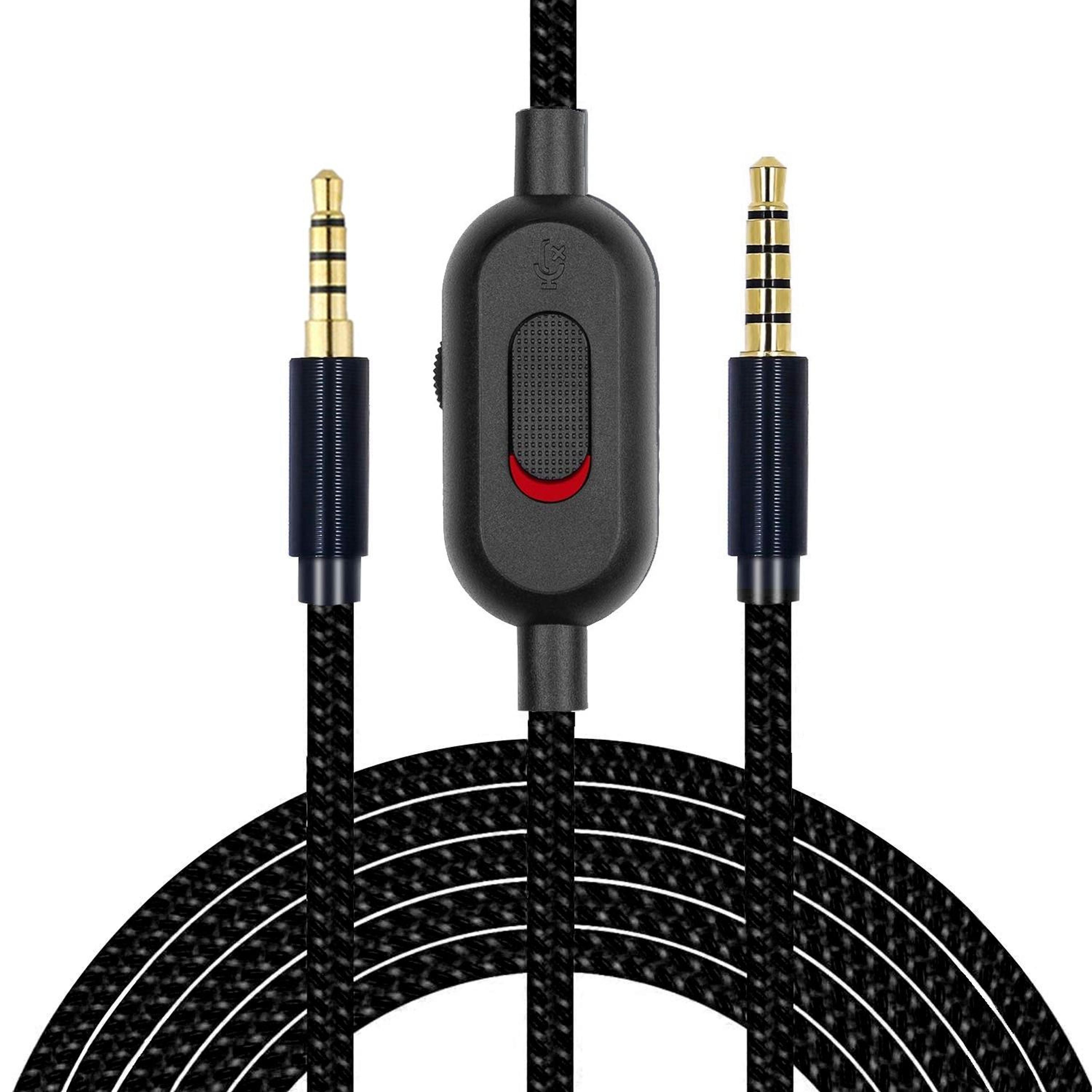 logitech astro a10 a40 braided gaming headset cable with volume control and mute