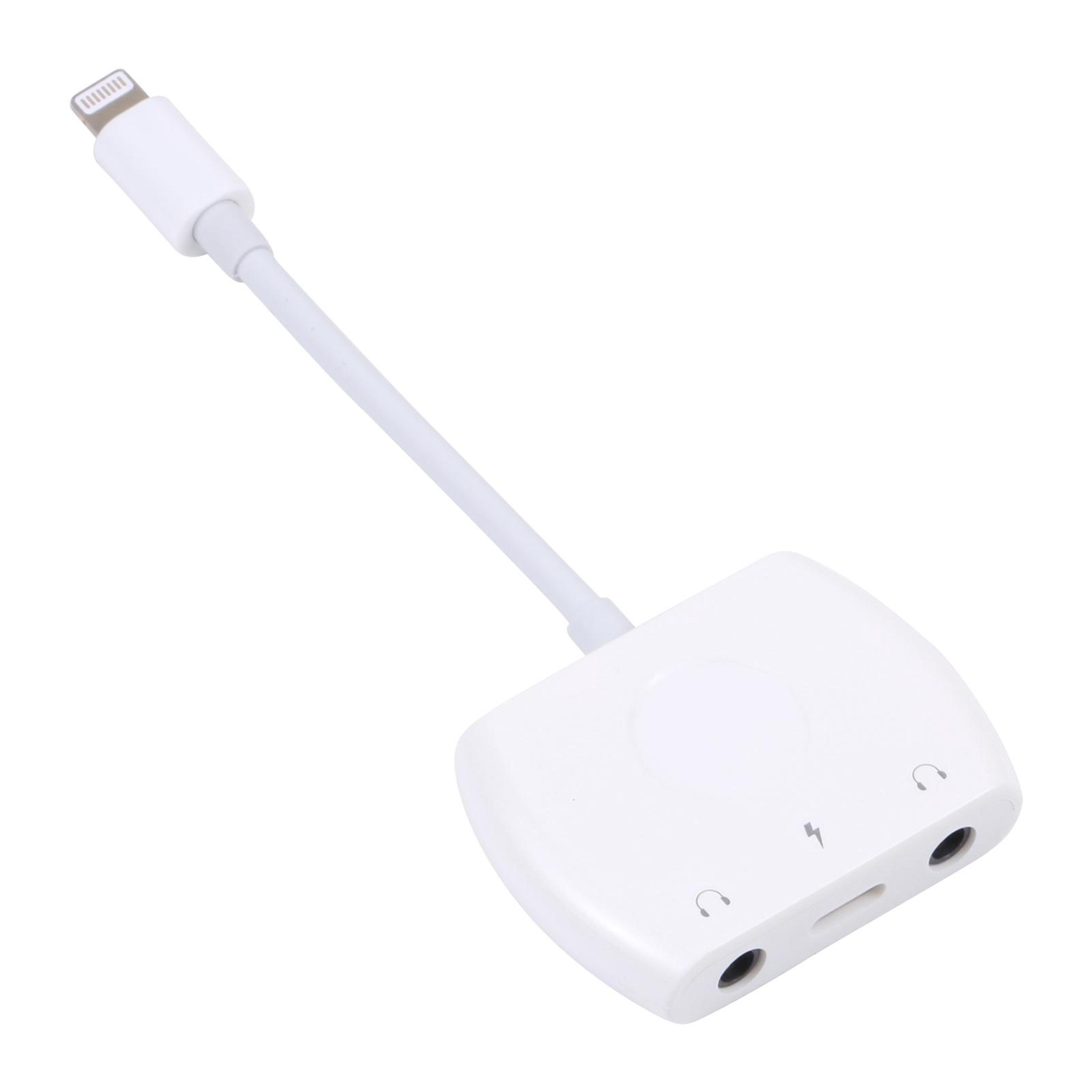 2 in 1 headphone adapter with dual 3.5mm audio and charging support