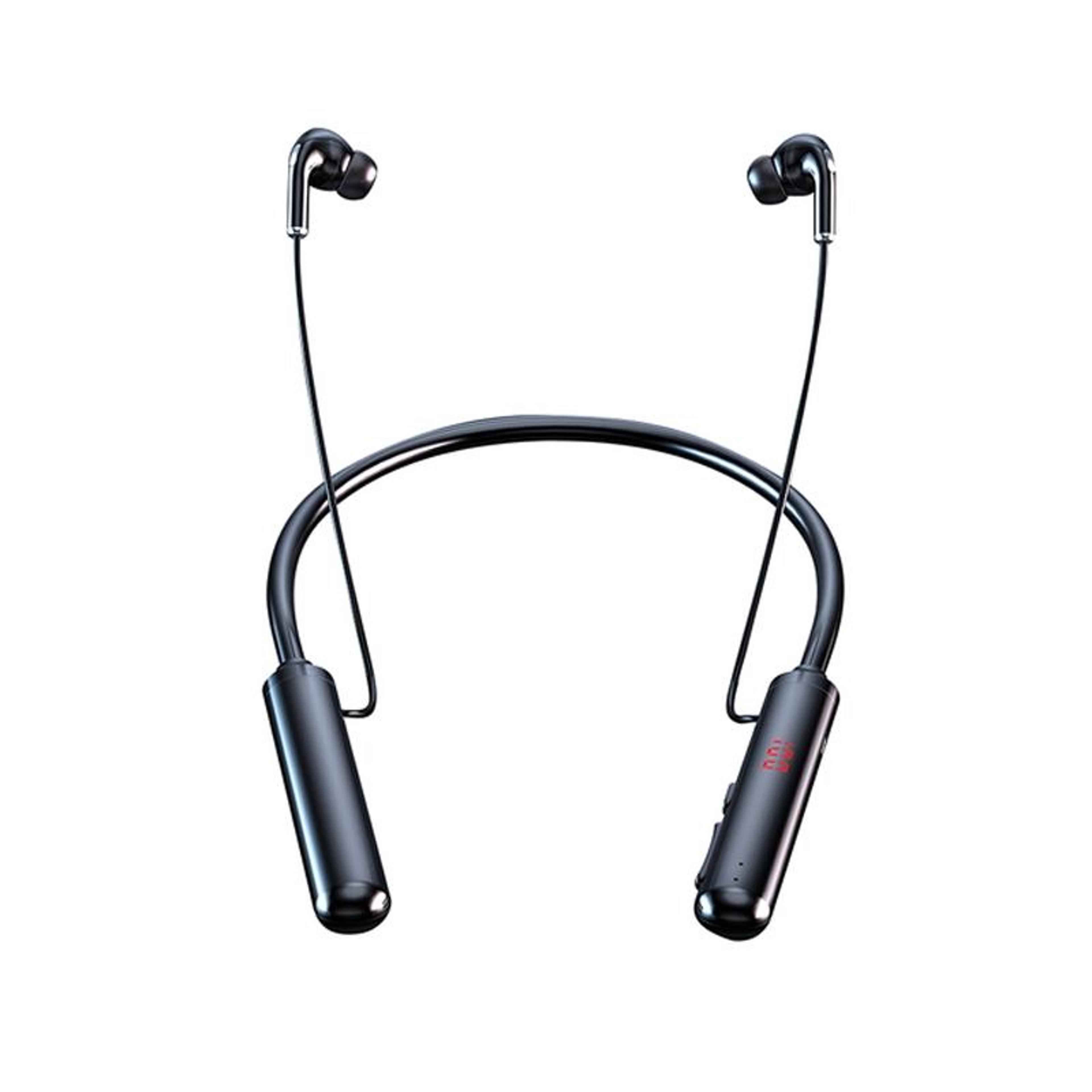 magnetic bluetooth neckband headphones with led display & tf card support
