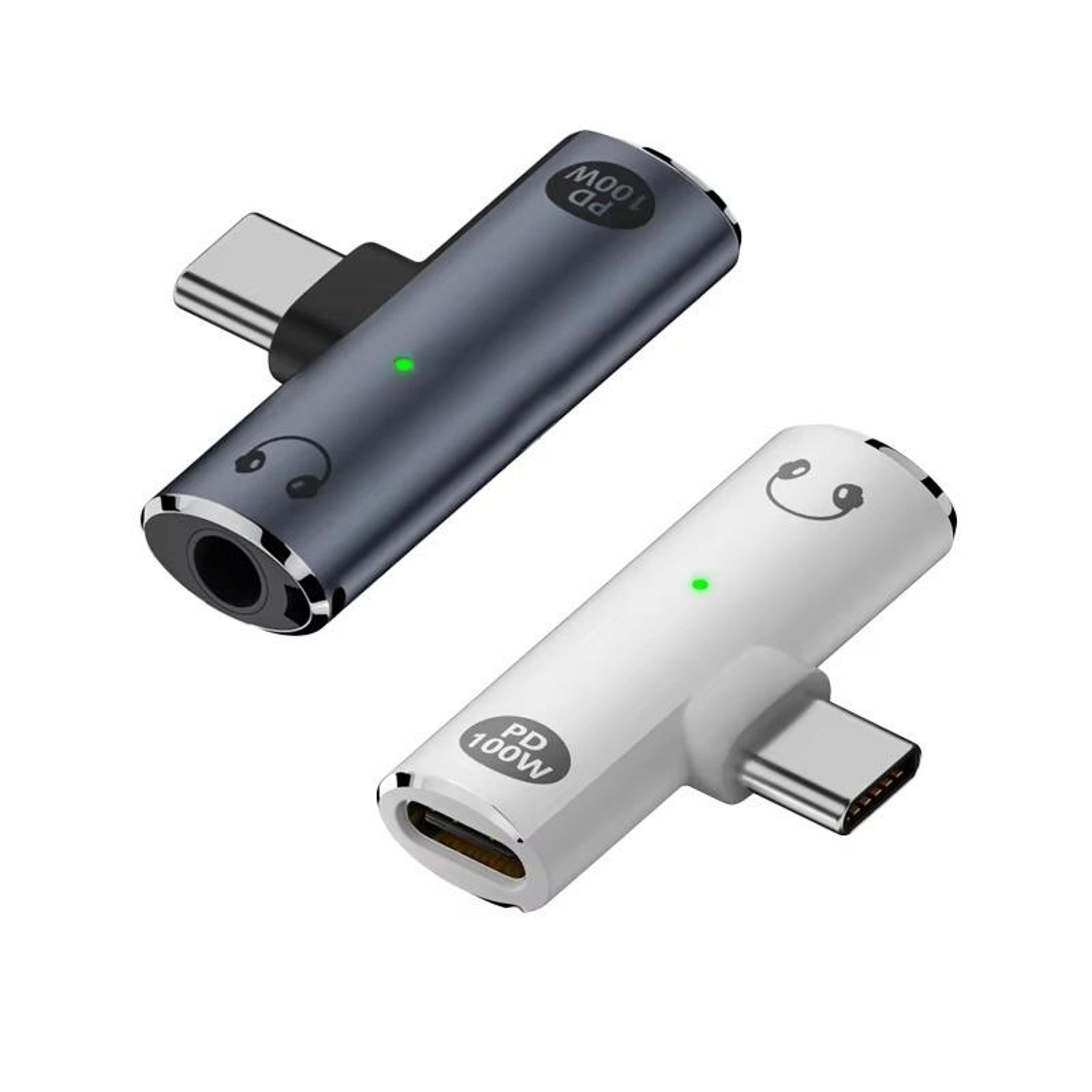 usb c to 3.5mm adapter with dac audio & 100w pd fast charging for gaming, calls & music