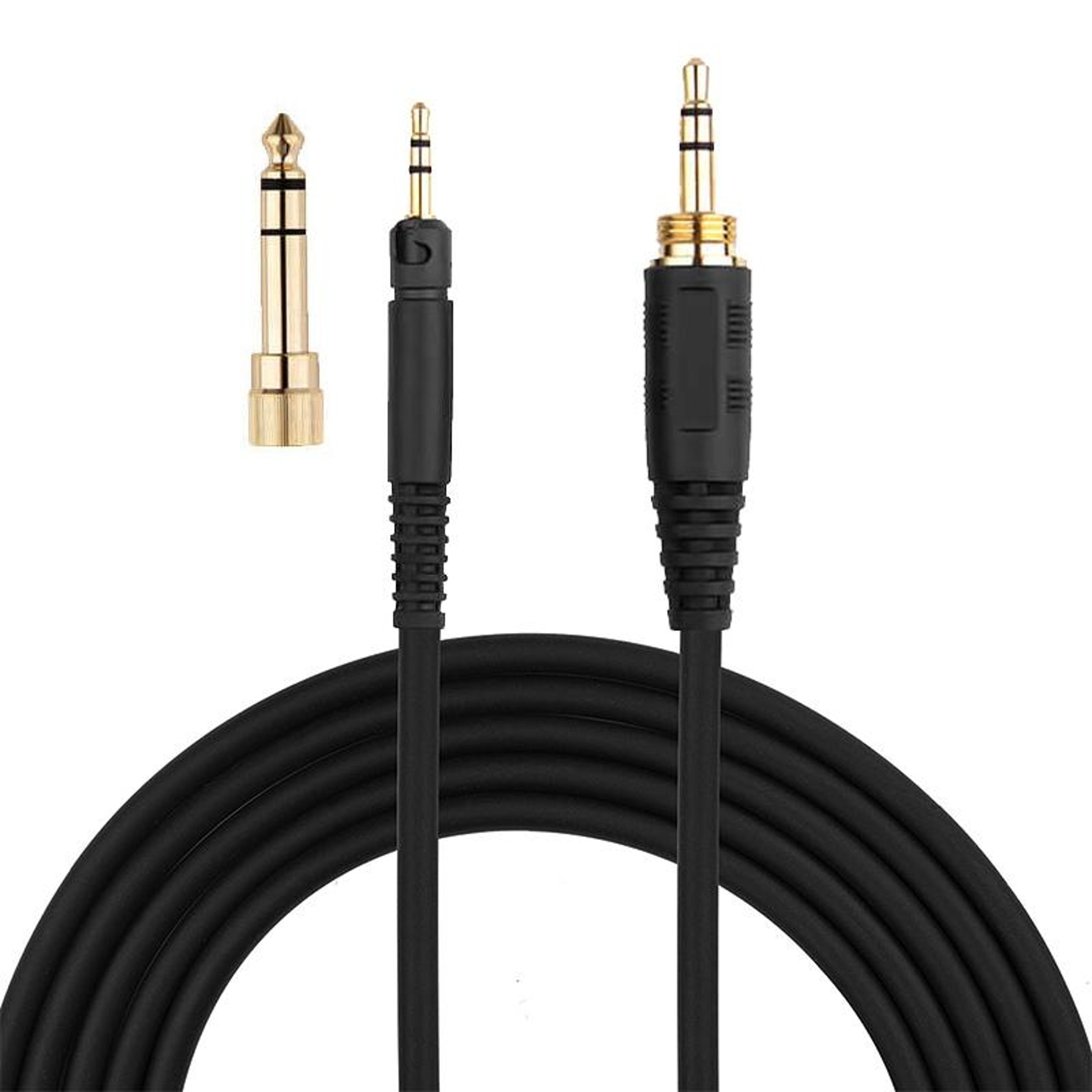 audio technica m50x/m40x replacement cable with braided ofc wire & 6.35mm adapter