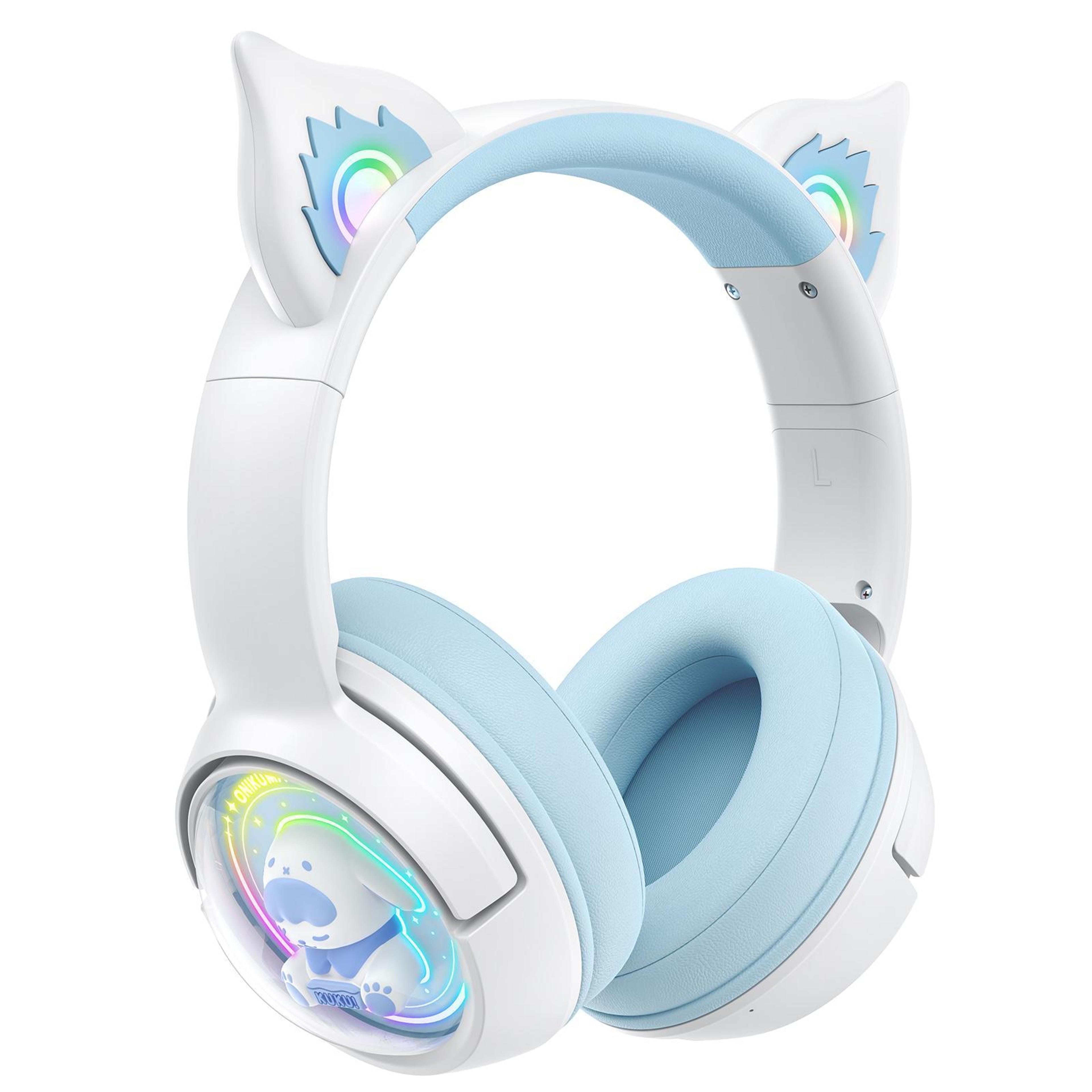 onikuma fox rgb wireless gaming headset with bluetooth 5.3 and low latency audio