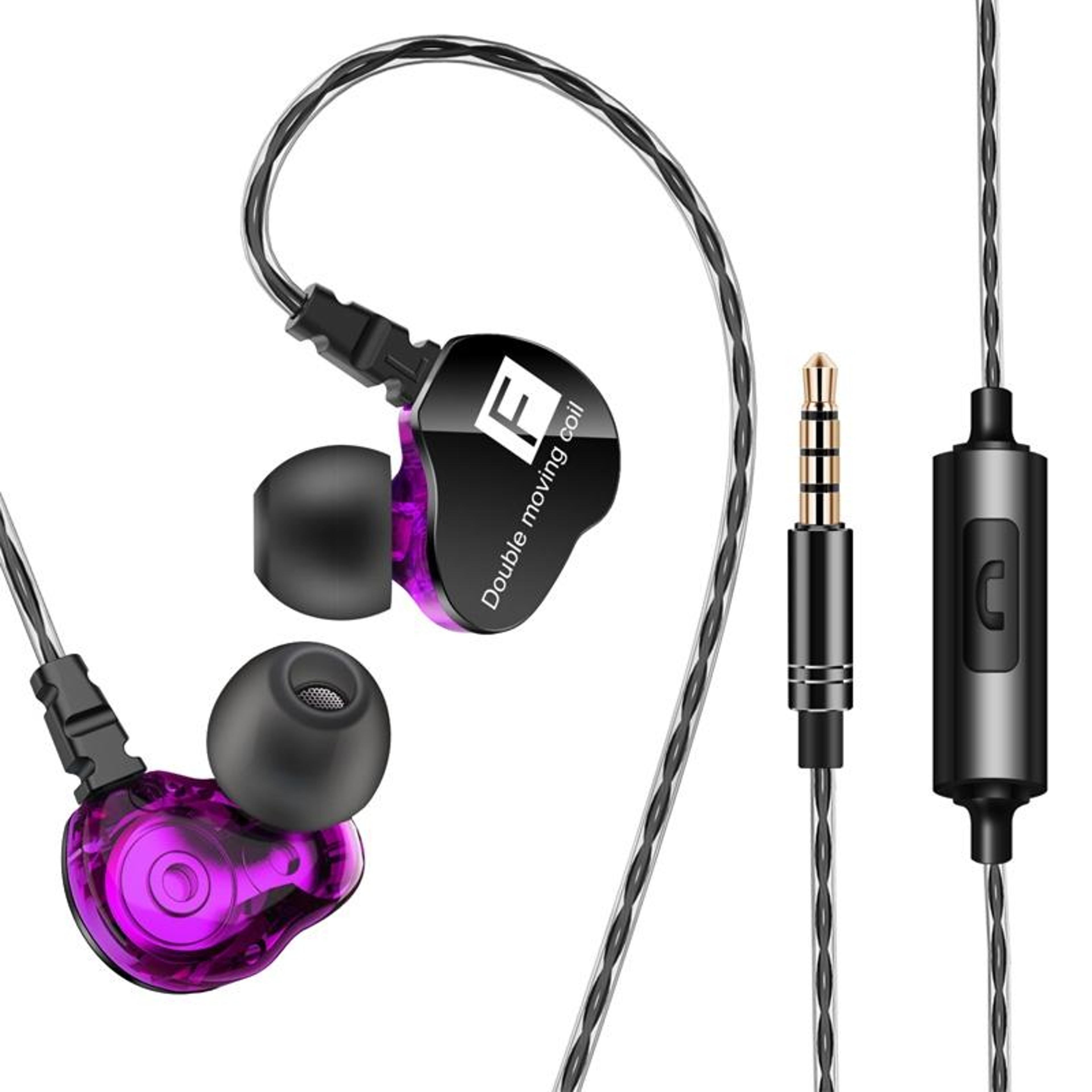 qkz ck9 hifi sports earbuds with quad driver stereo sound & noise isolating fit