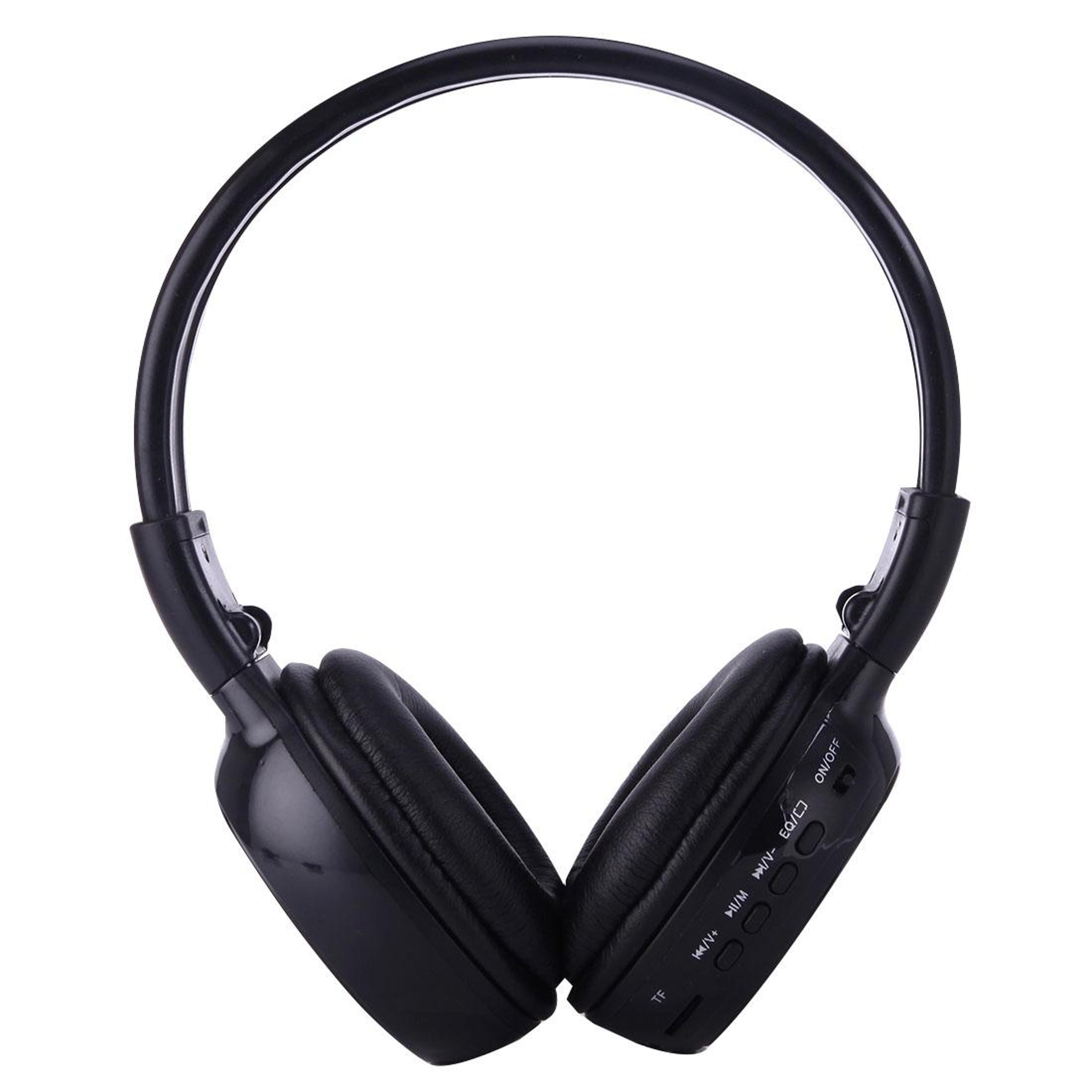 bs n65 foldable wireless headphones with fm radio, tf card slot & hifi stereo sound