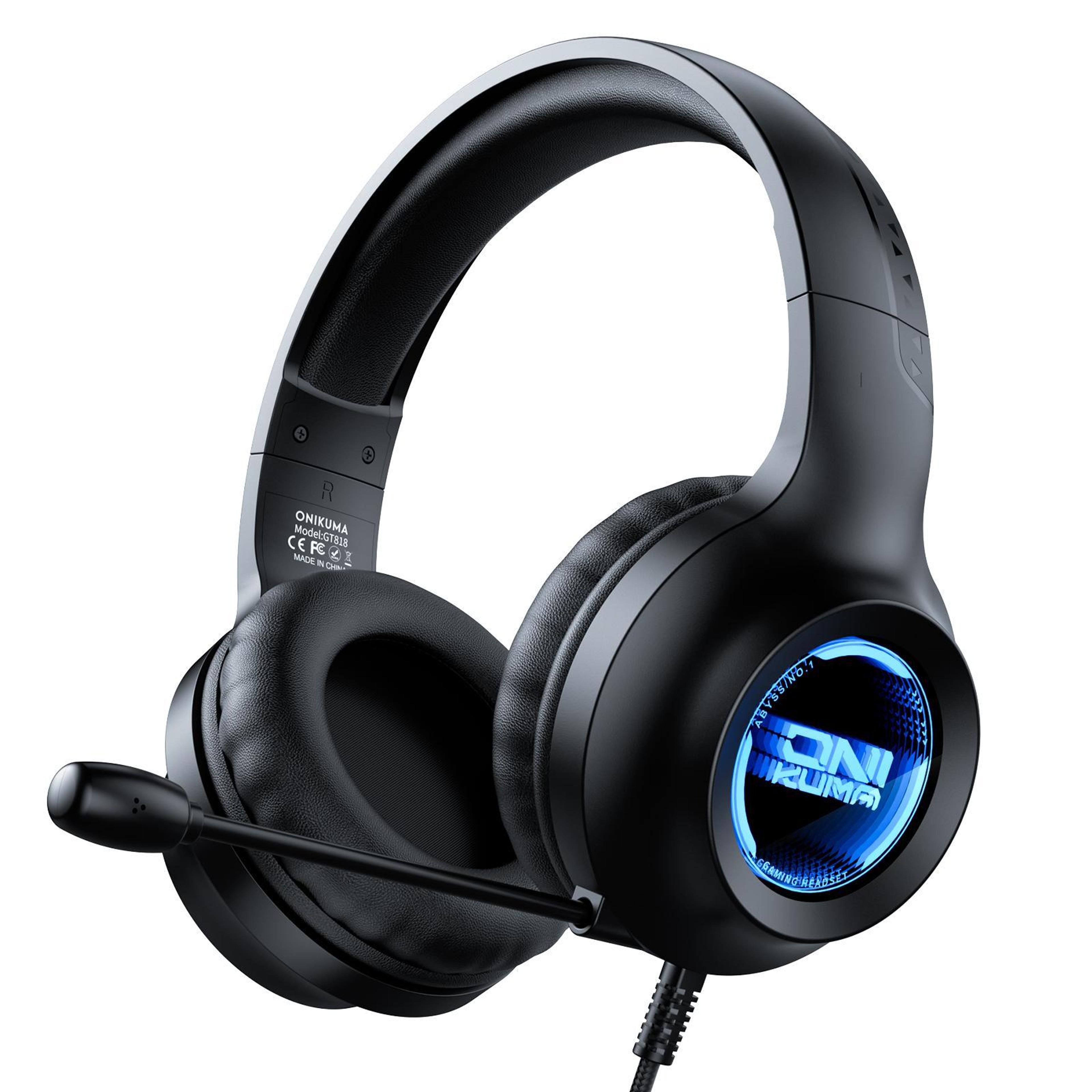 onikuma x36 rgb gaming headset with noise canceling mic & 40mm stereo drivers