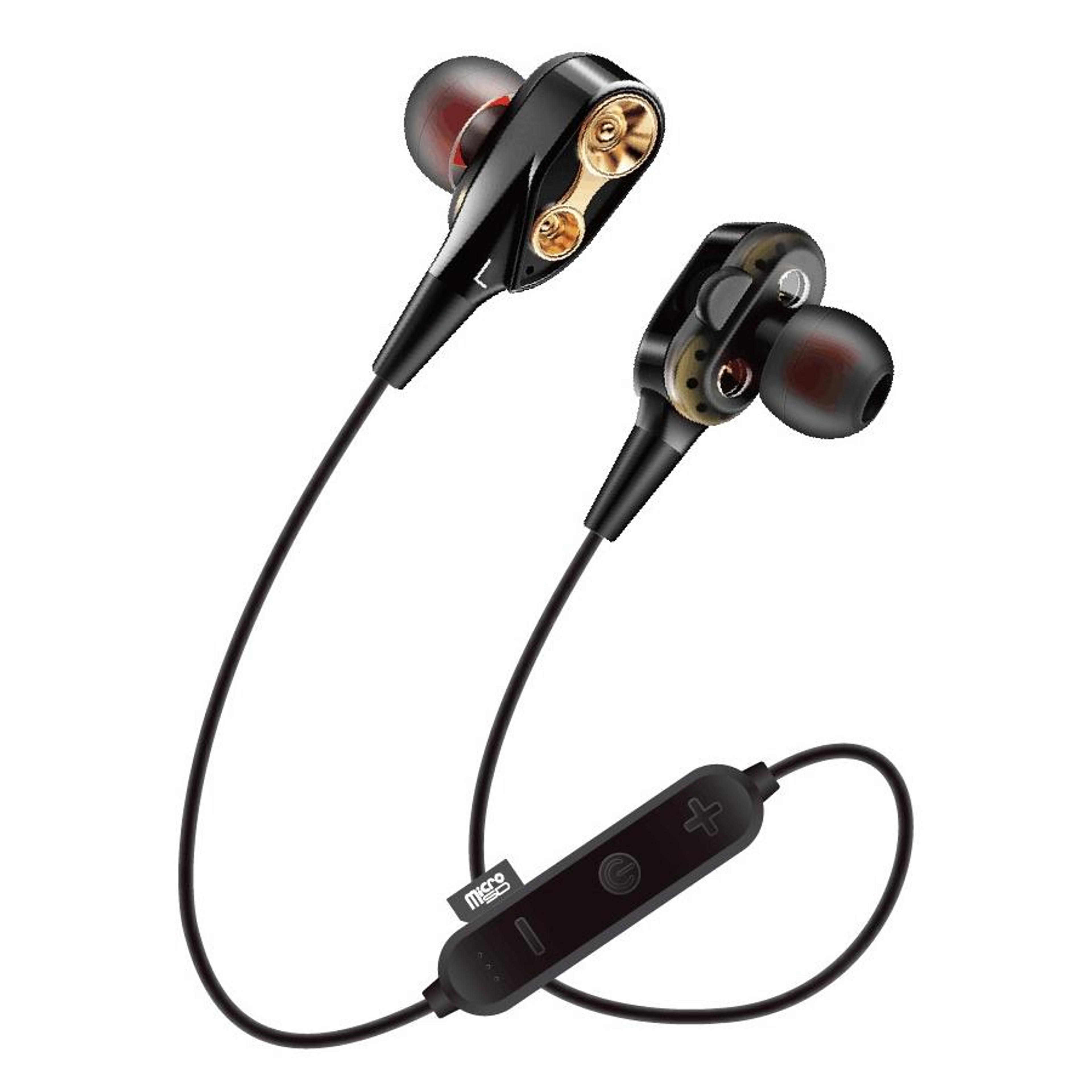 mg g23 wireless sports bluetooth headphones with 4 speakers & hd calls