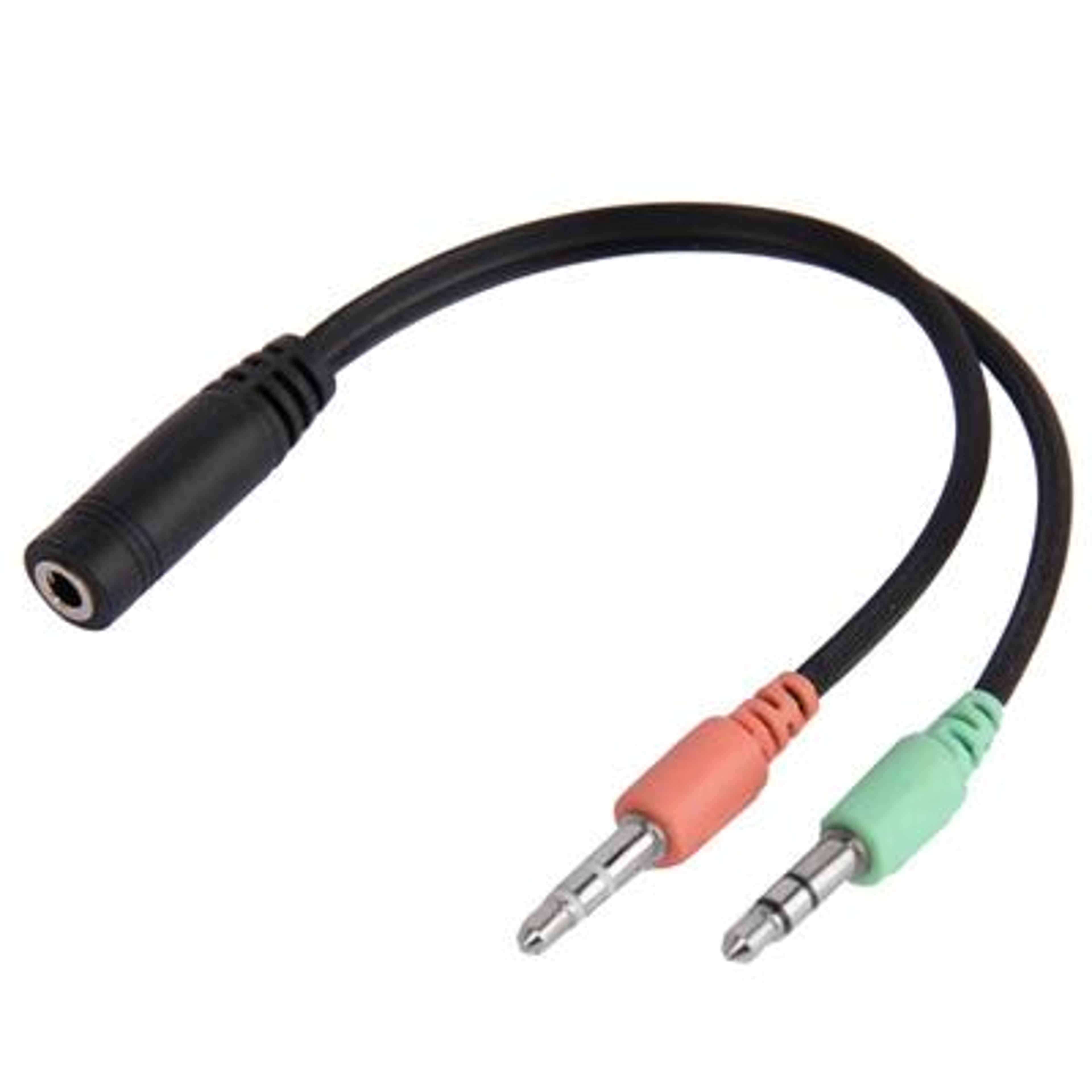 3.5mm audio mic splitter cable for phones, tablets & car stereo
