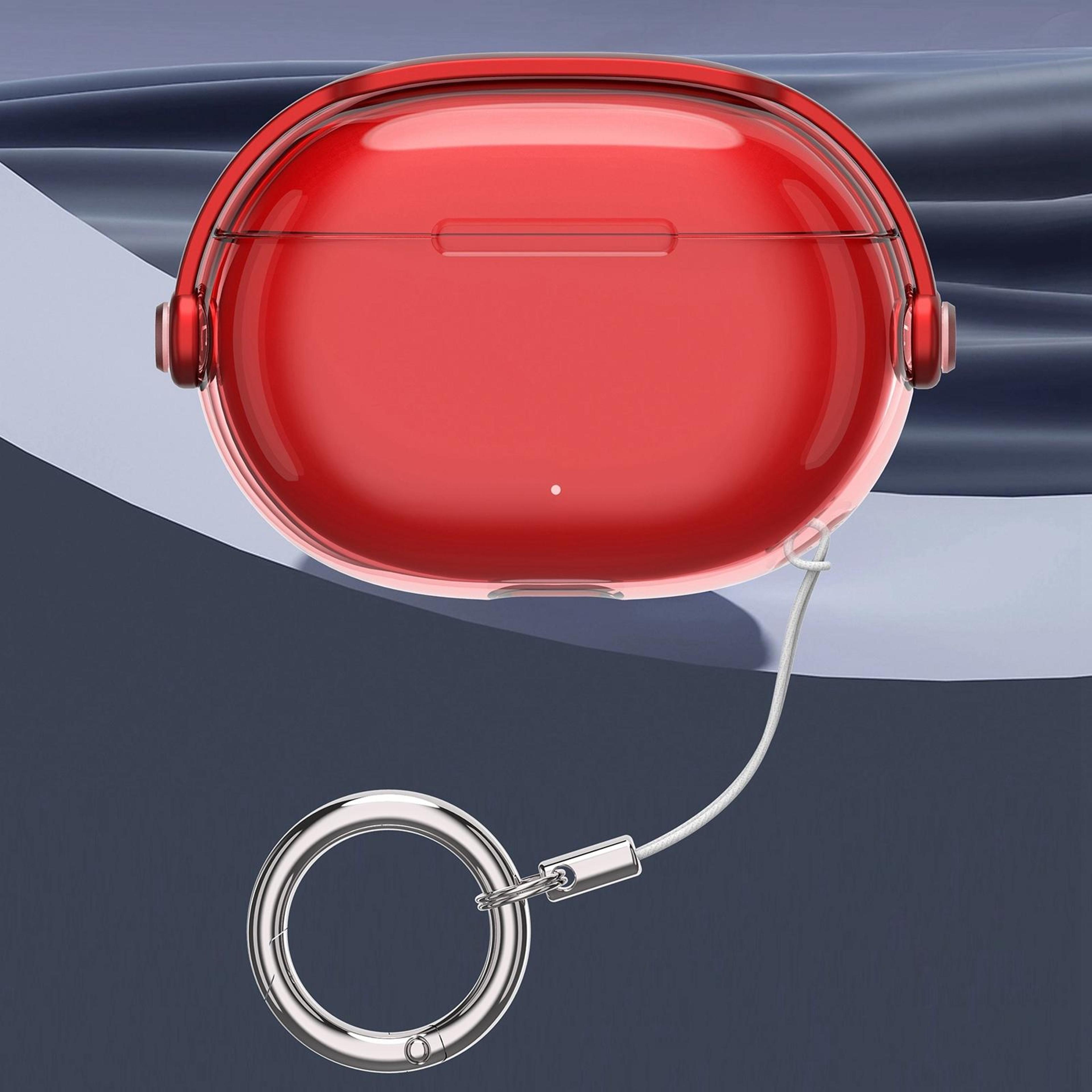 clear electroplated acrylic case for apple beats studio buds & buds+ with keyring