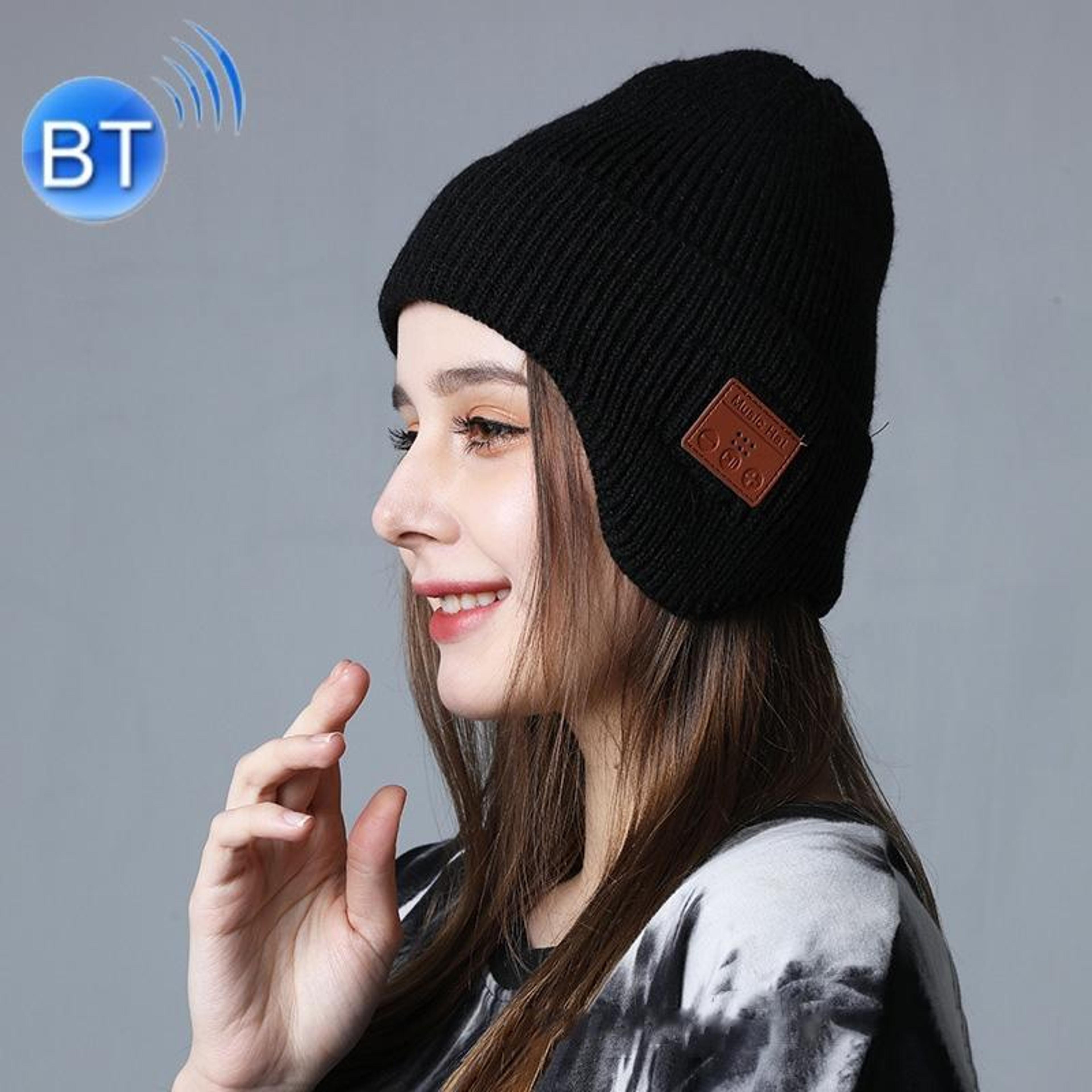 bluetooth music beanie hat with wireless stereo headphones for winter outdoor sports