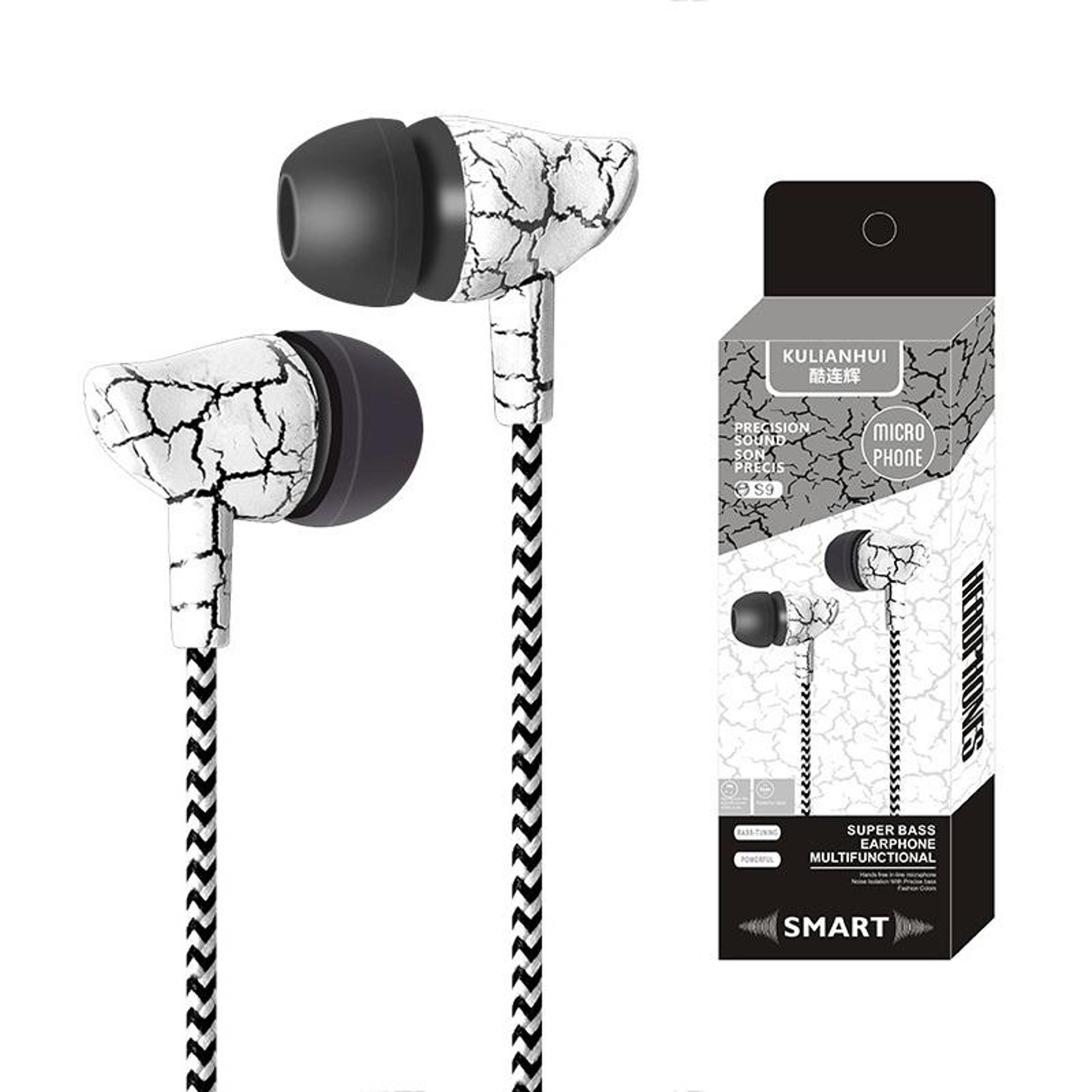 crack design super bass wired earbuds with mic for android & mp3 devices