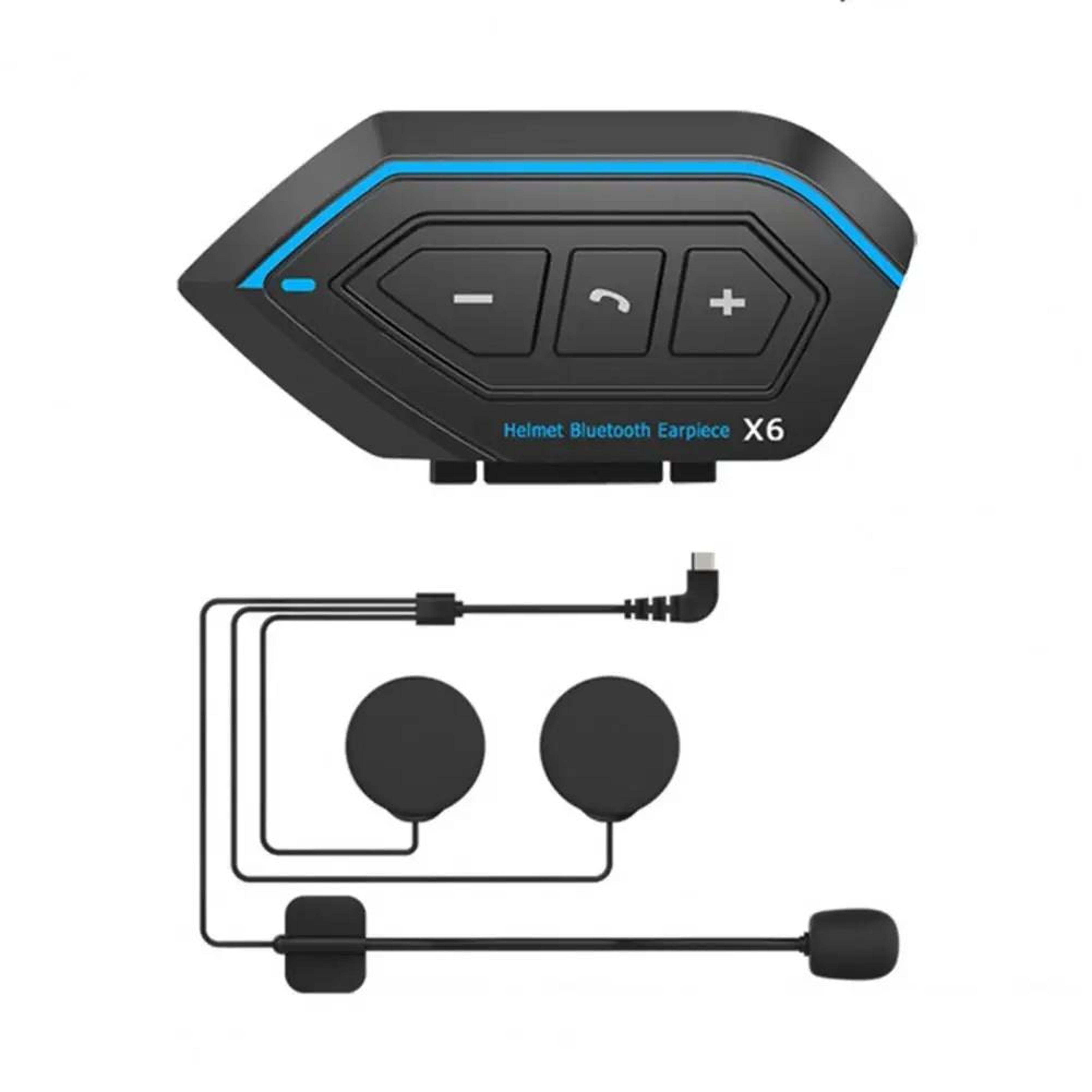 x6 bluetooth motorcycle headset ip67 waterproof helmet intercom with 50h battery