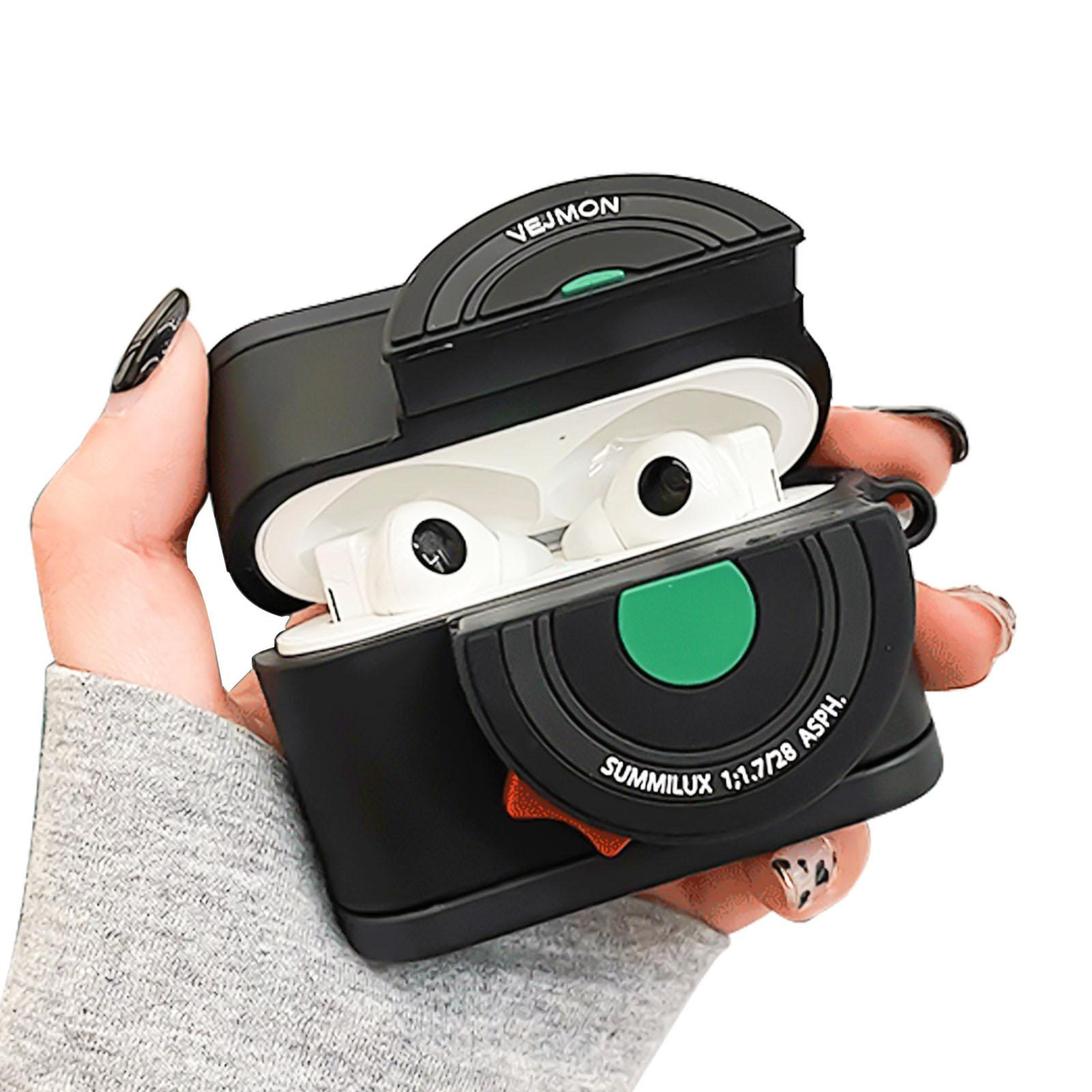 retro camera airpods pro case cover with charging port dustproof bluetooth earbuds protector
