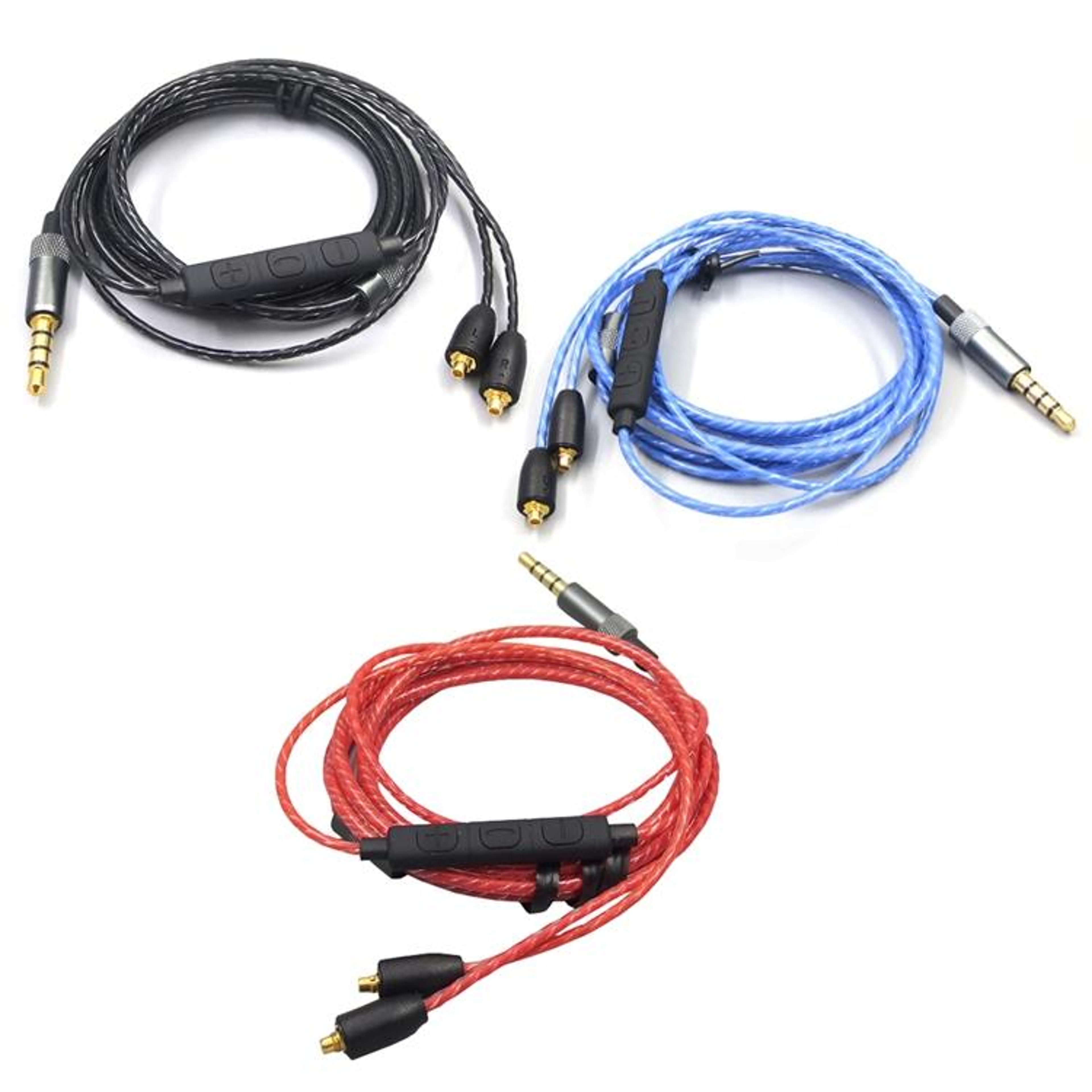 mmcx volume control headphone cable for shure se215 se535 se846 ue900 with mic 1.2m