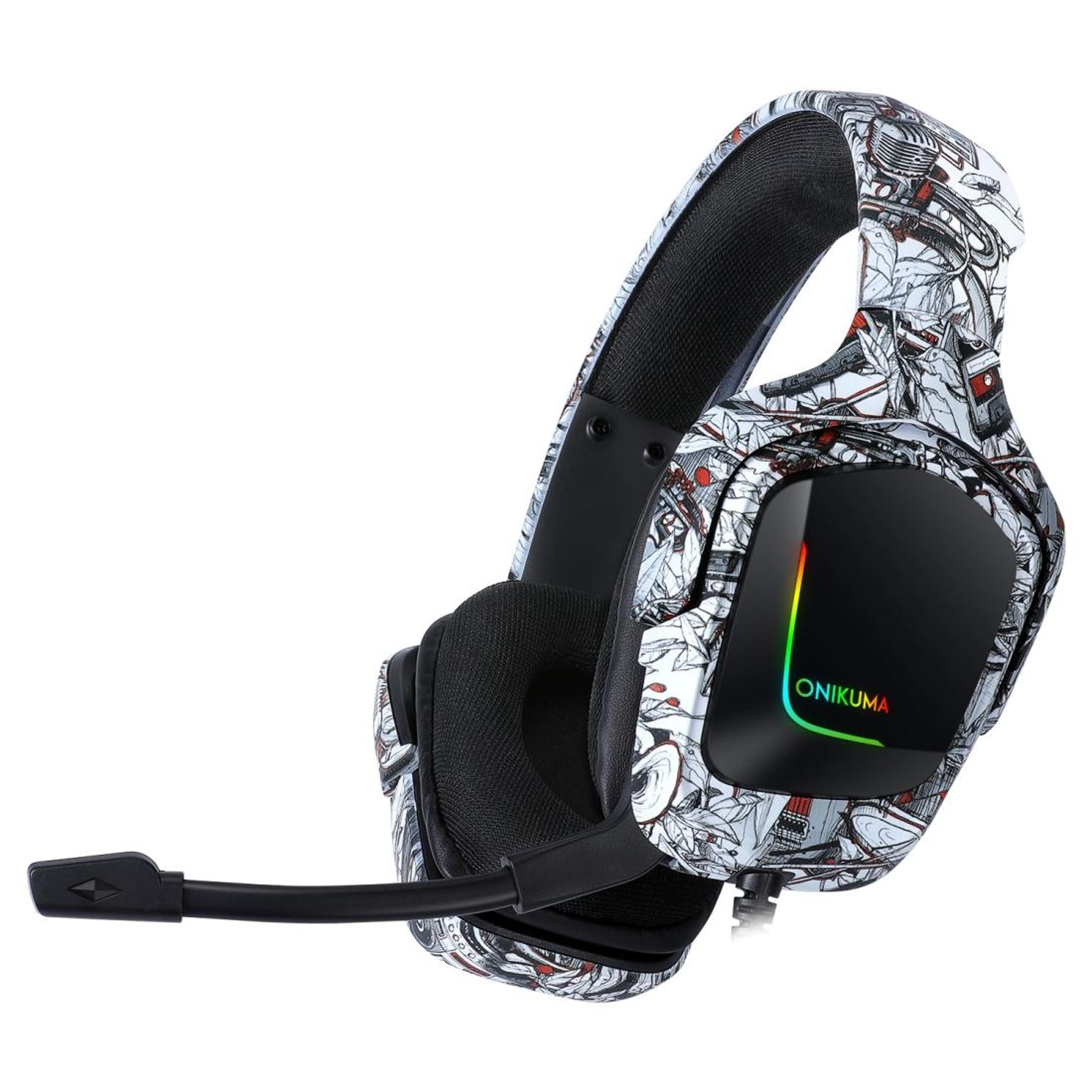 onikuma k20 rgb gaming headset with mic for ps4, pc & surround sound gaming
